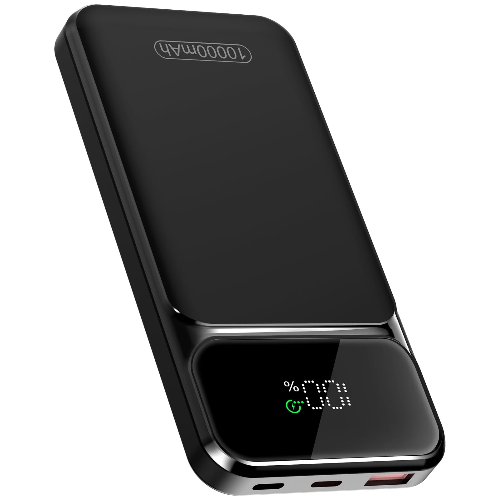 10000mAh Portable Charger with 22.5W Fast Charging & LED Display - PD3.0 QC4.0 PD20W Power Bank, USB-C Input/Output, Ultra Slim External Battery for iPhone 15/14/13, Samsung Galaxy S23/S22, iPad, AirPods - Perfect for Travel, Camping, and Emergency Power Backup (2025 Model, Black)