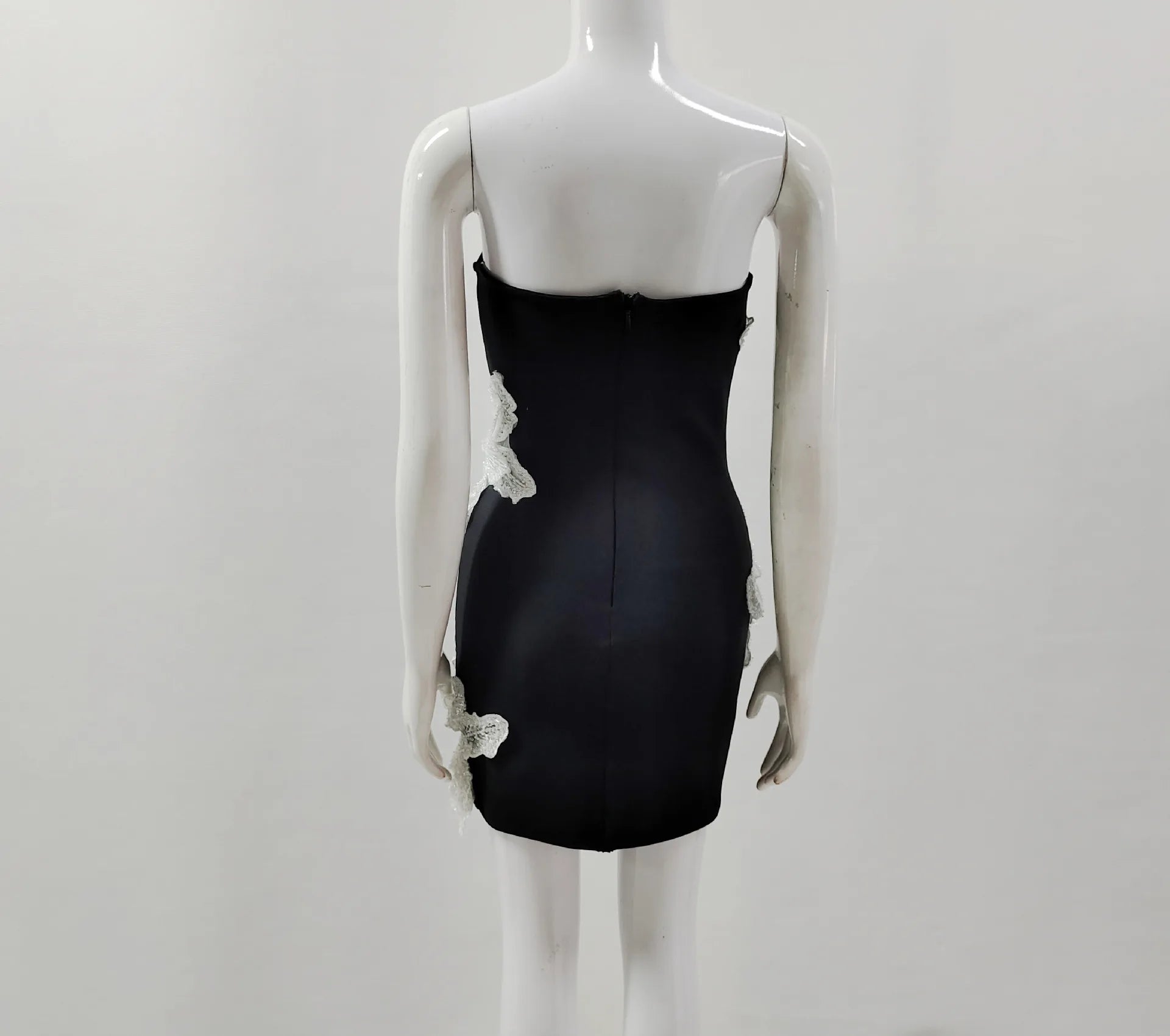 2024 New Fashion Women's Sexy Strapless Beaded Floral Bodycon Mini Dress - Elegant Evening Party, Birthday Celebration, Clubwear, Cocktail Dress for Night Out & Special Occasions
