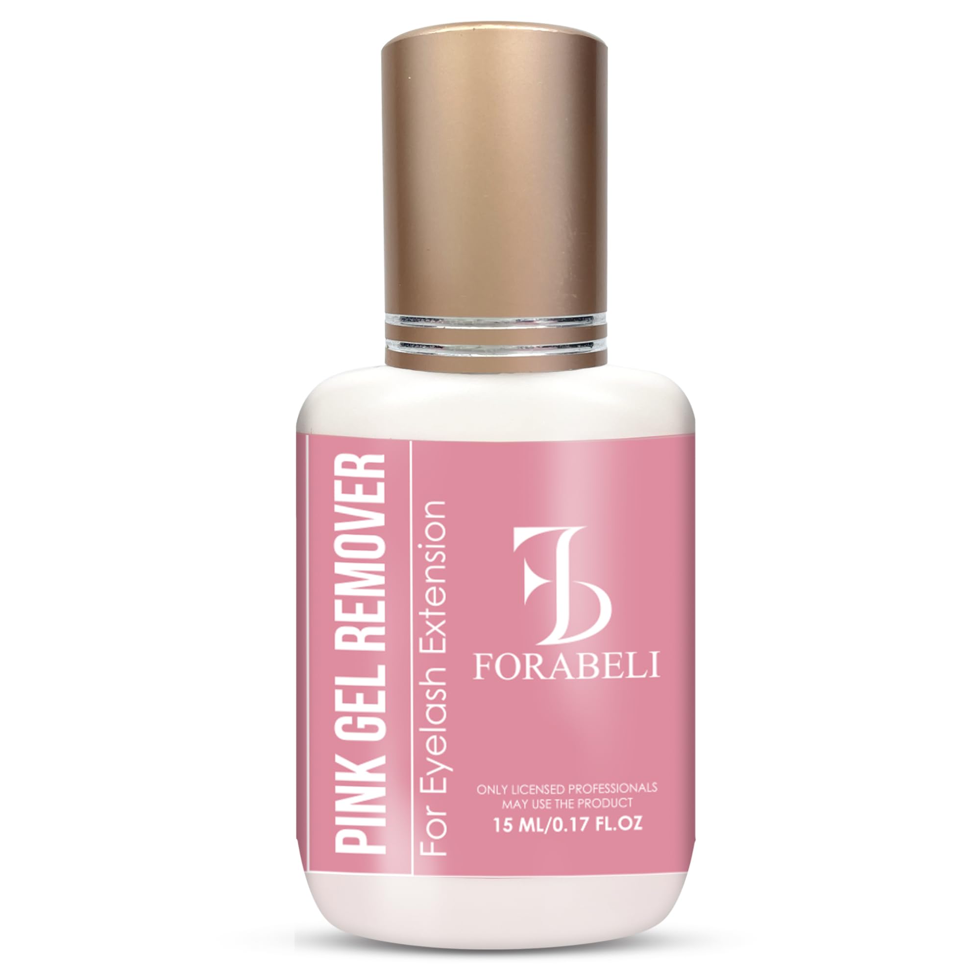 Forabeli Pink Eyelash Extension Remover Gel - 15ml, Safe & Gentle Formula for Easy Lash Removal | Professional & DIY Use | Perfect for Salons, Home Care & Travel