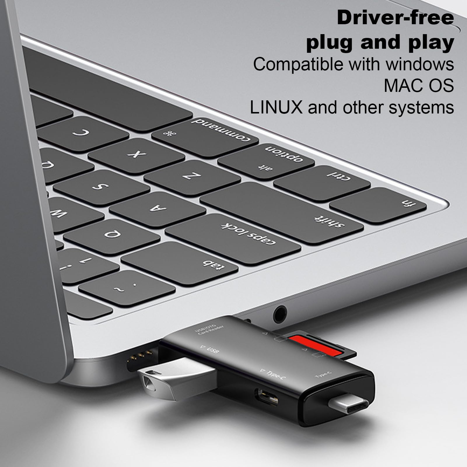 Jlobnyiun USB 3.0 Card Reader - 4-in-1 High Speed Multi-Function Portable External Memory Card Adapter for SD/TF/CF/MS - Perfect for Laptop, Computer, Car & Digital Camera Use