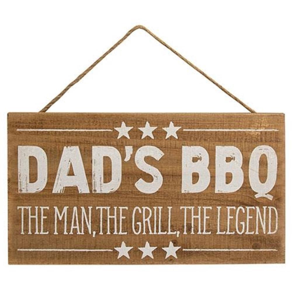Dad's BBQ Wood Hanging Sign - Rustic Outdoor Decor for Backyard, Patio & Man Cave - Perfect Gift for Father's Day & Grilling Enthusiasts