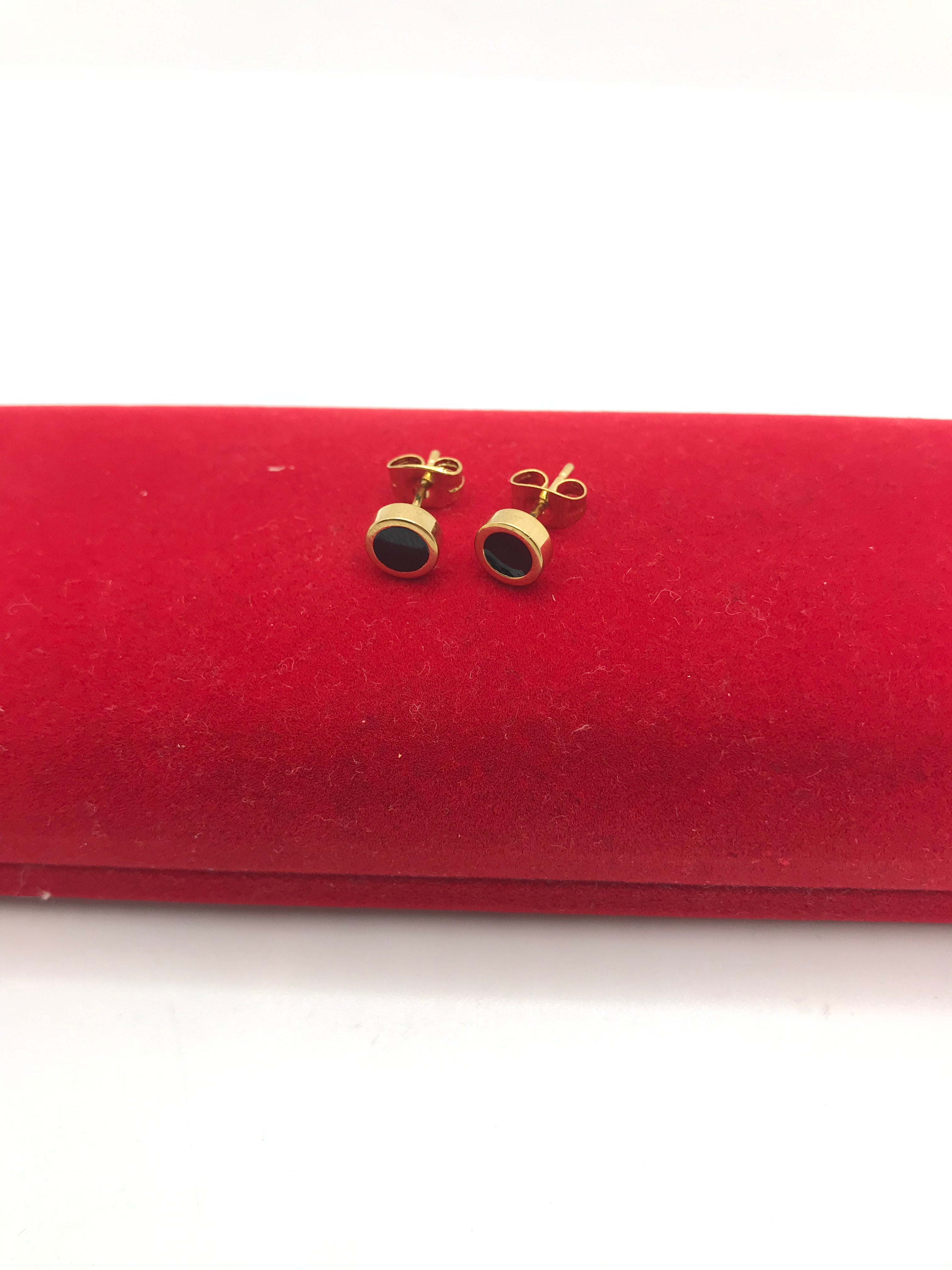 Stainless Steel Gold Black Stud Earrings for Women - Hypoallergenic Fashion Jewelry for Daily Wear & Special Occasions