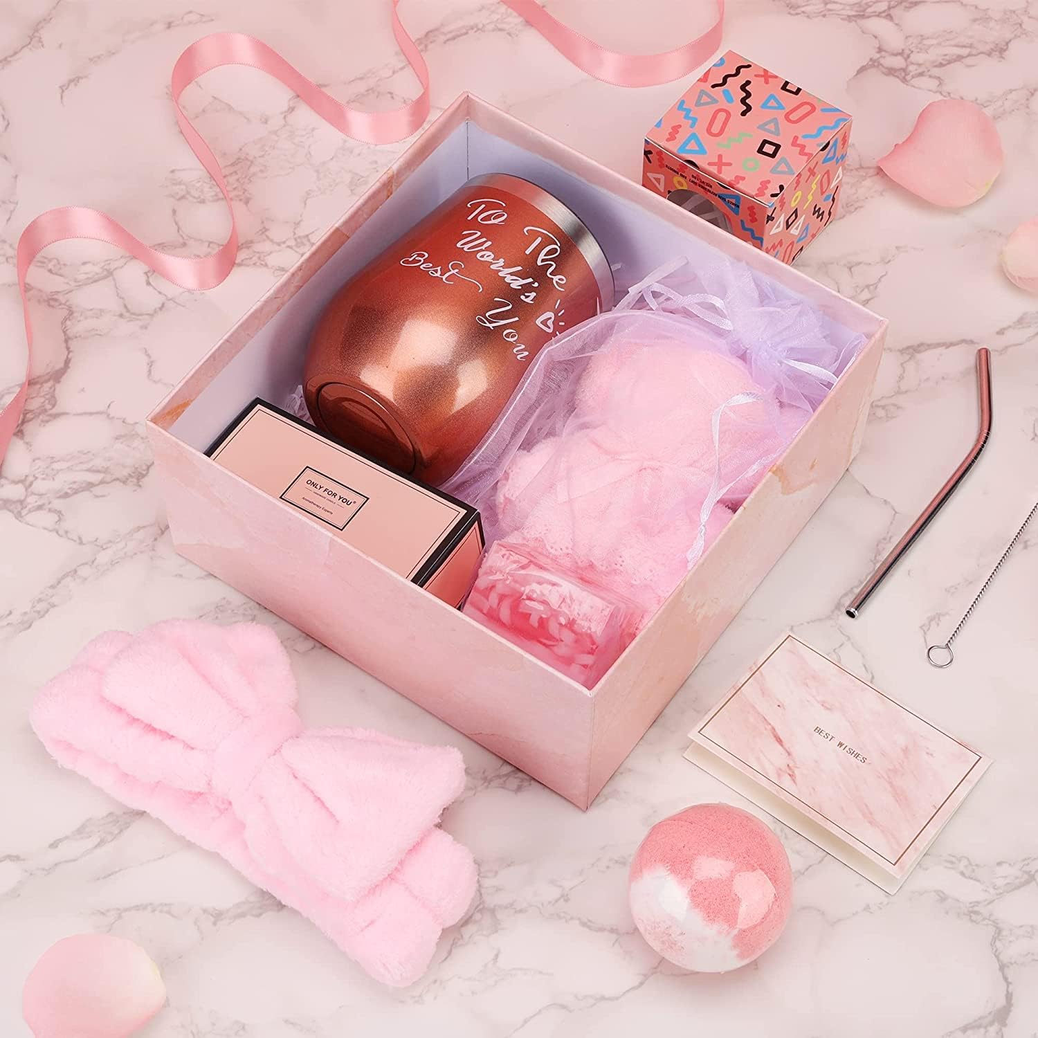 Valentine's Day Gift Set for Her - Relaxing Spa Birthday Present for Wife, Girlfriend, Mom, Sister & Best Friend - Luxury Bath & Body Care Box - Perfect for Mother's Day, Anniversary & Self-Care (Great for Stress Relief & Pampering at Home)