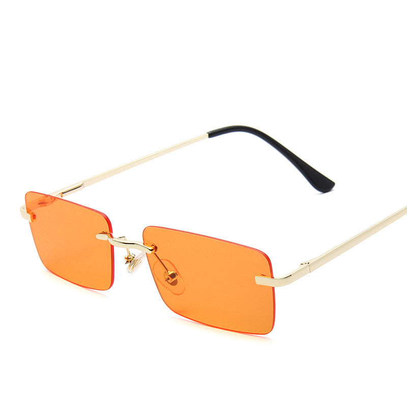 Stylish Rimless Square Sunglasses for Women - Trendy UV Protection Shades for Outdoor Activities & Fashion