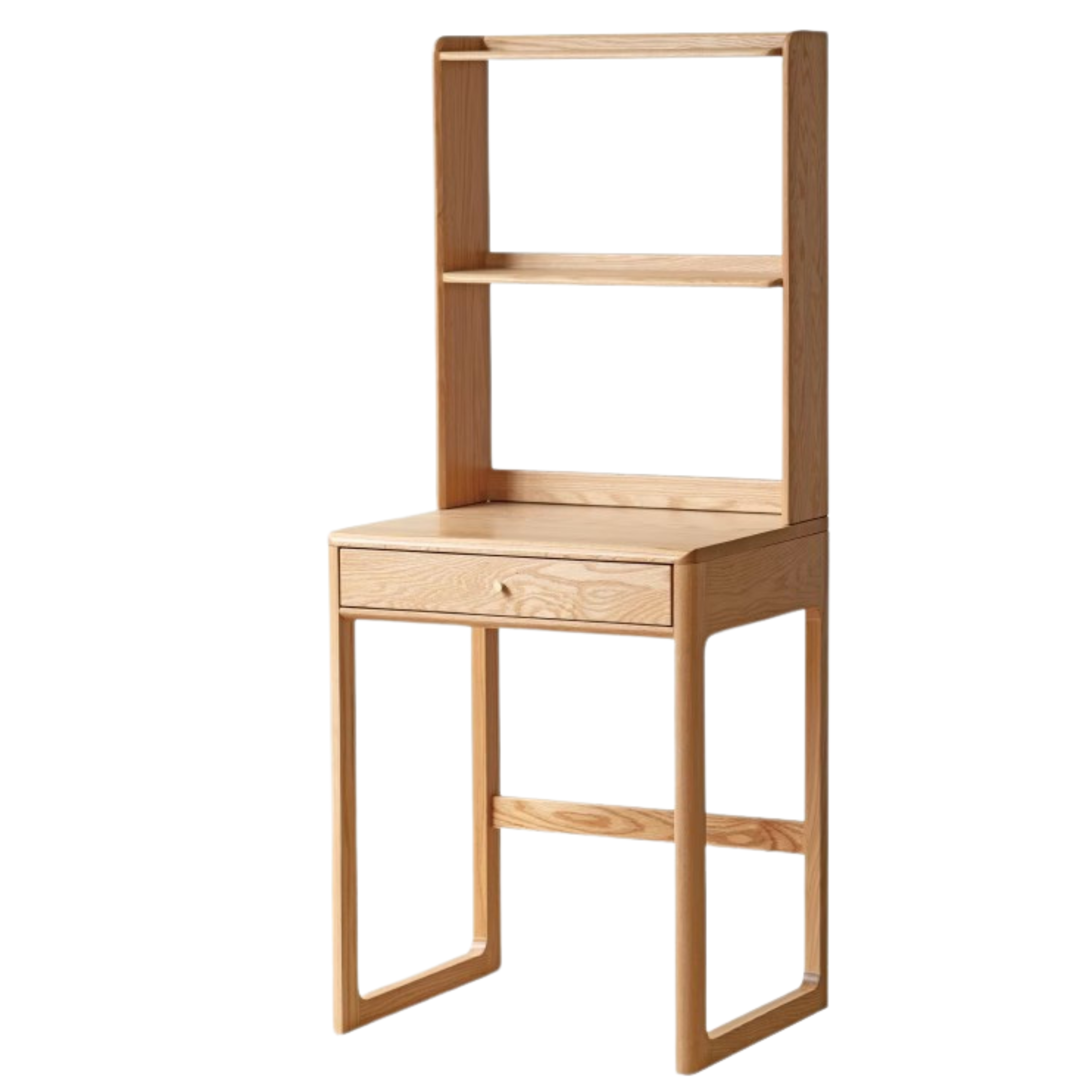 58.3x19.7x57.9 inch / 60x50x147.5 сm / Natural Wood Color / single drawer desk + shelf