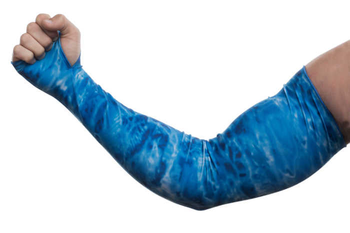 Men's UV Protection Adjustable Arm Sleeves with Aqua Design - Perfect for Outdoor Sports, Cycling, Running & Sun Safety