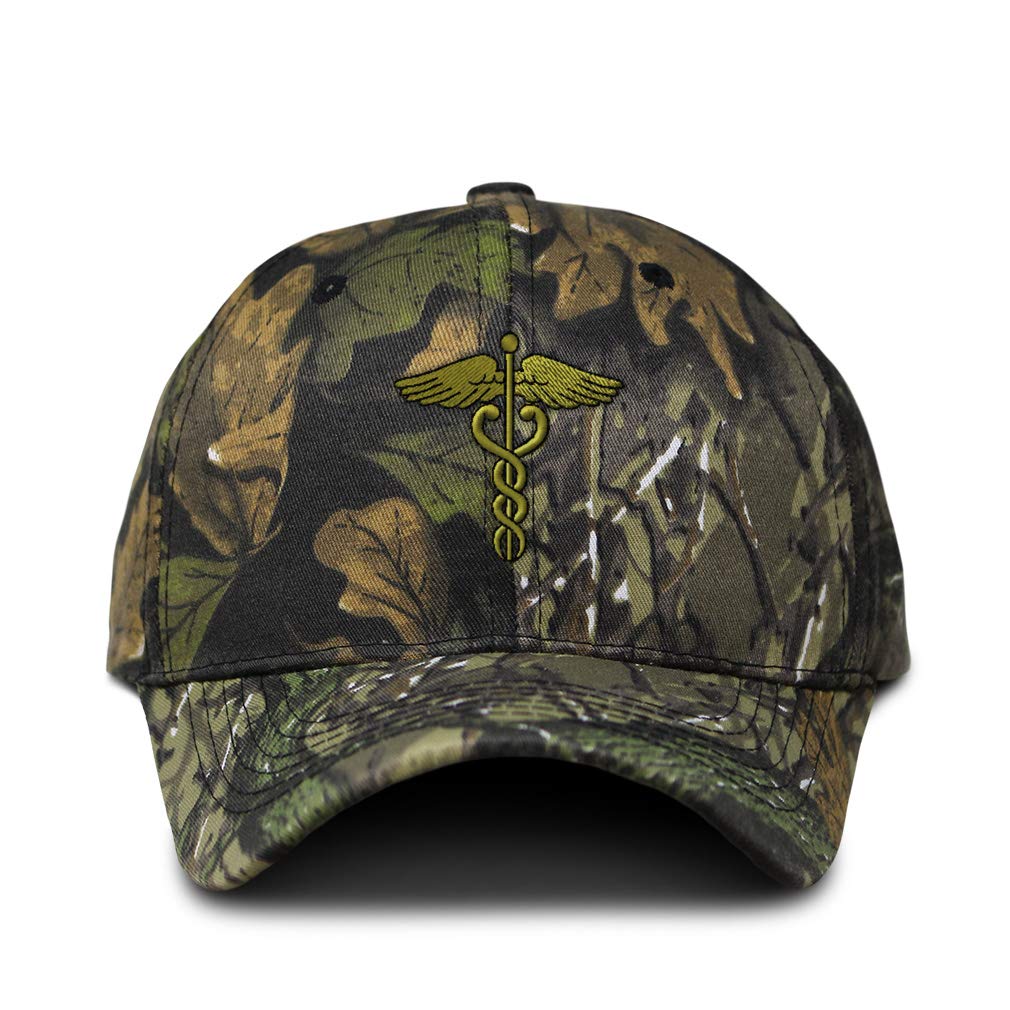 Custom Camo Baseball Cap with Caduceus Embroidery - Adjustable Hunting Dad Hat for Men & Women | Perfect for Outdoor Adventures, Hunting Trips & Casual Wear
