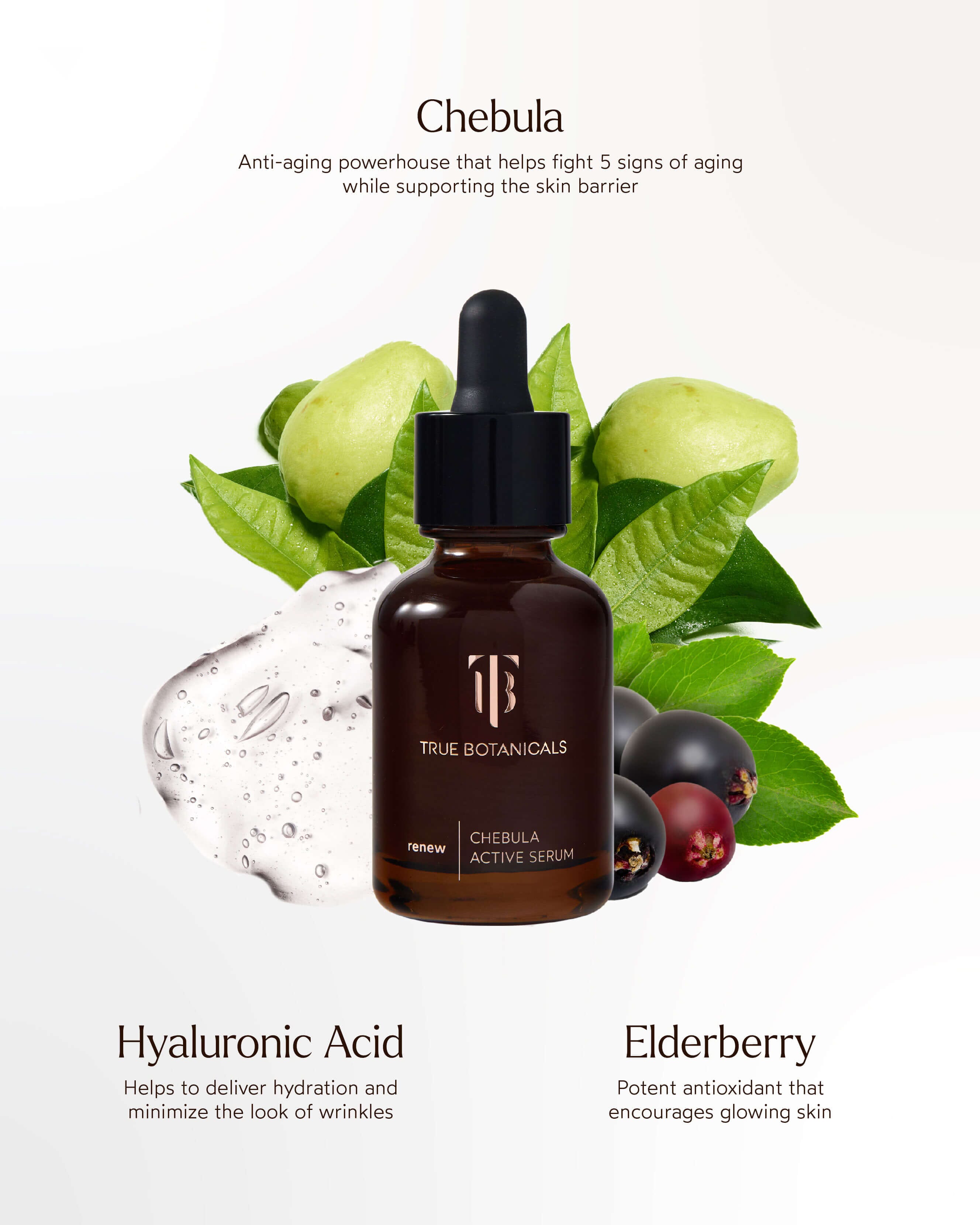 Chebula Active Anti-Aging Serum for Face - Organic Wrinkle Treatment & Skin Tightening Cream - Perfect for Night Routine & Mature Skin Care
