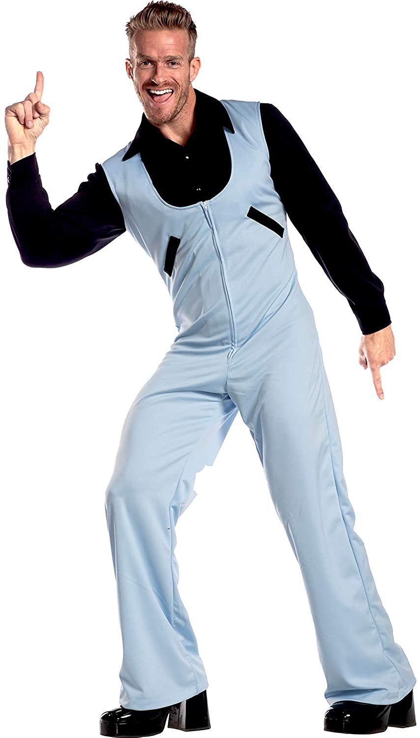 Vintage Purple Jumpsuit for Men - Retro 70s Style One-Piece Outfit, Comfortable & Stylish, Medium Size - Perfect for Halloween Costumes, Cosplay, Themed Parties & Vintage Fashion Lovers