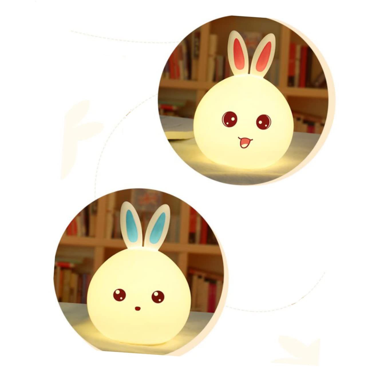 Cute USB Night Light - Pink Rabbit Cartoon Night Lamp with USB Plug for Kids, Nursery, Bedroom - Perfect for Bedtime, Reading & Decor