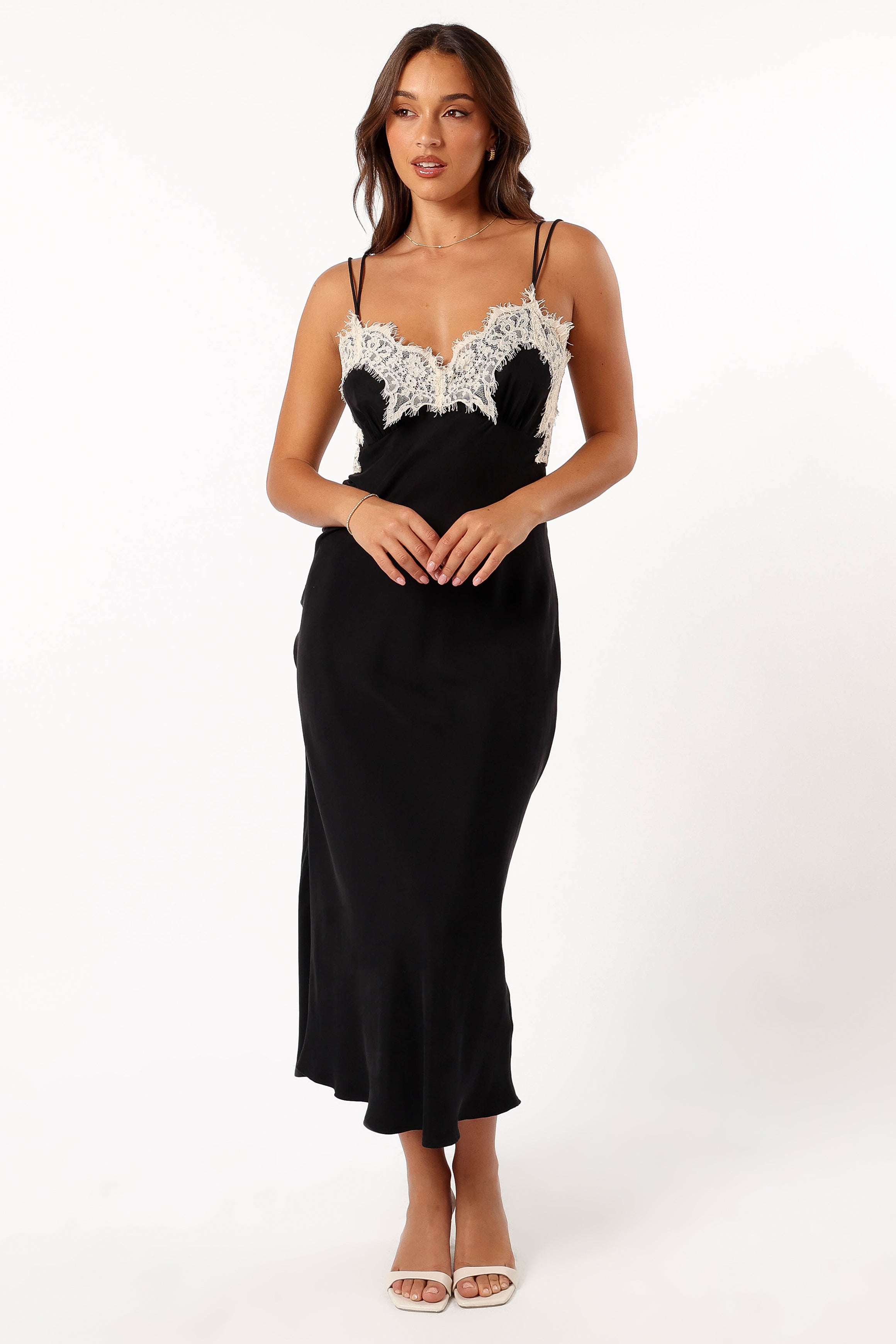 Alita Midi Dress for Women - Elegant Black Flowy Summer Dress for Casual, Party & Date Night | Perfect for Beach, Vacation & Special Occasions