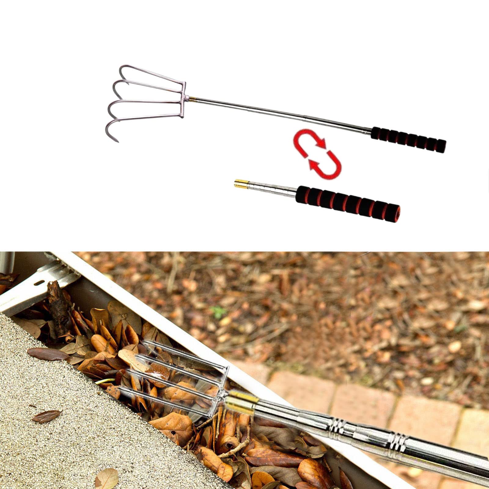 Gutter Cleaning Tool - Heavy Duty Gutter Scoop for Leaves, Debris & Soil | Roof Gutter Cleaner for Garden, Ditch, Villa & Townhouse Maintenance | Works with Hose | Perfect for Fall Cleanup & Home Exterior Care