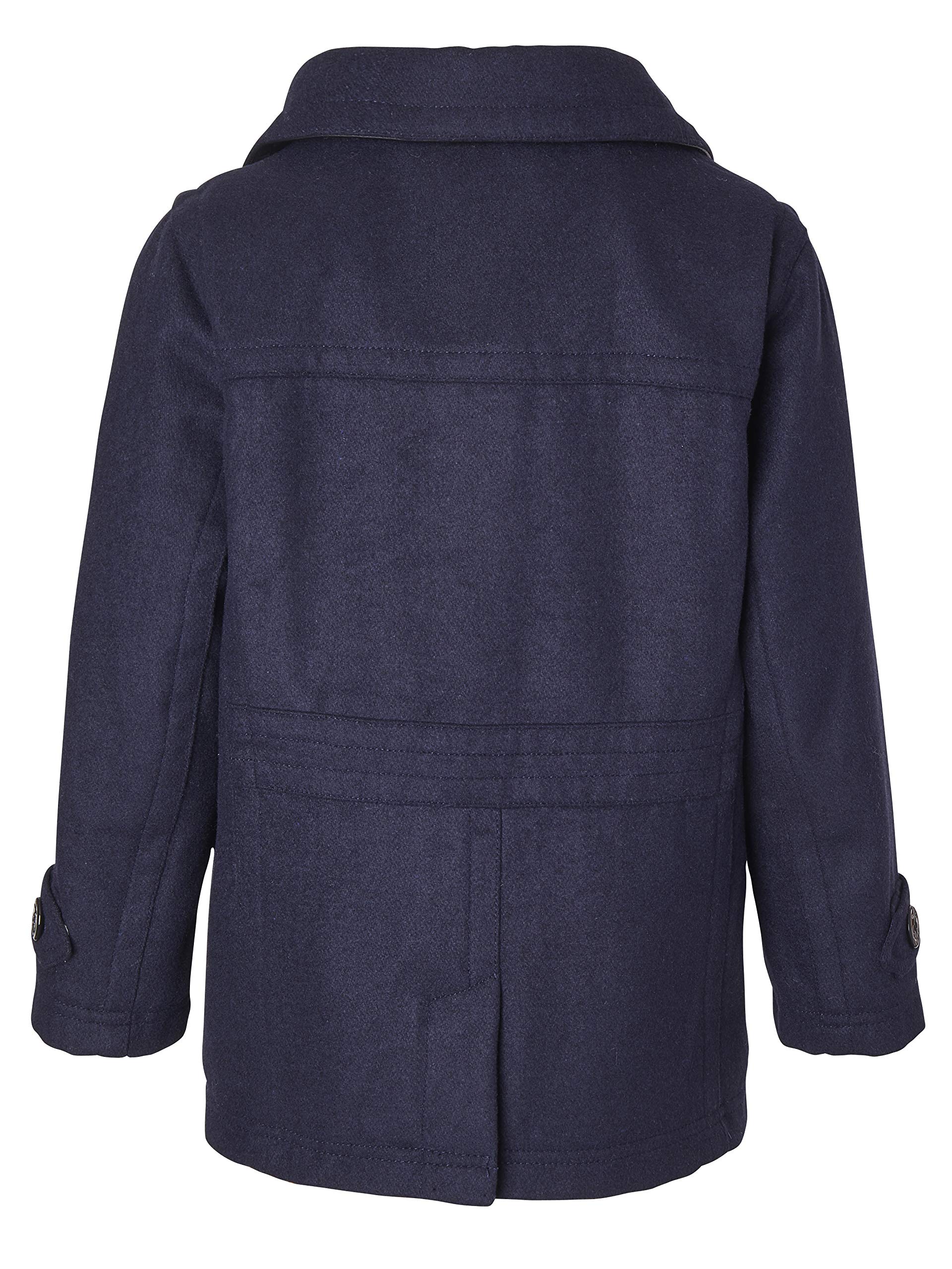 Sportoli Boys Classic Wool Blend Sherpa Winter Pea Coat Jacket - Warm & Stylish Outerwear for School, Holidays & Winter Adventures