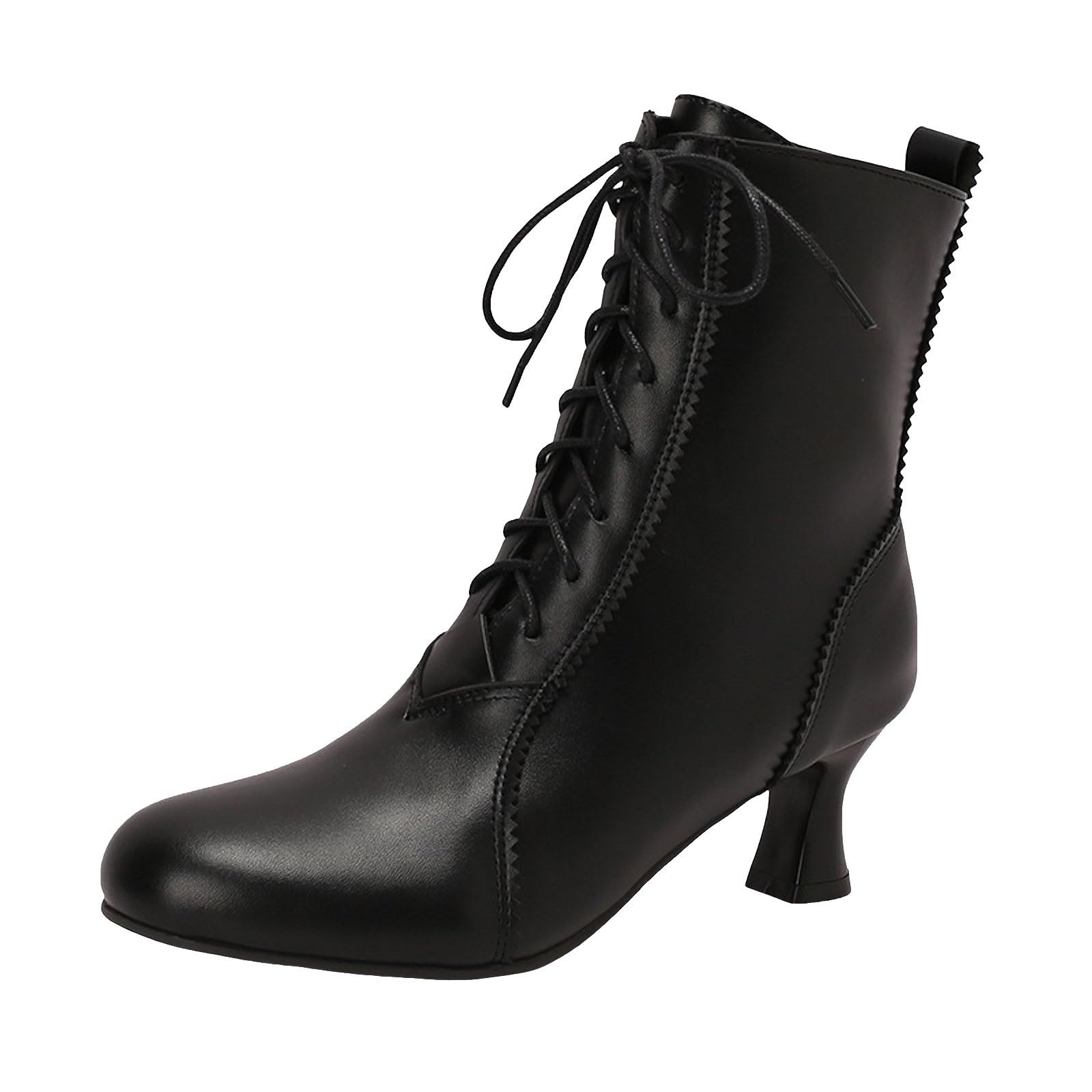 Victorian Witch Boots for Women 2024 - Gothic Renaissance Pirate Costume Boots, 70s Vintage Style Ankle Boots for Halloween, Cosplay & Medieval Themed Events