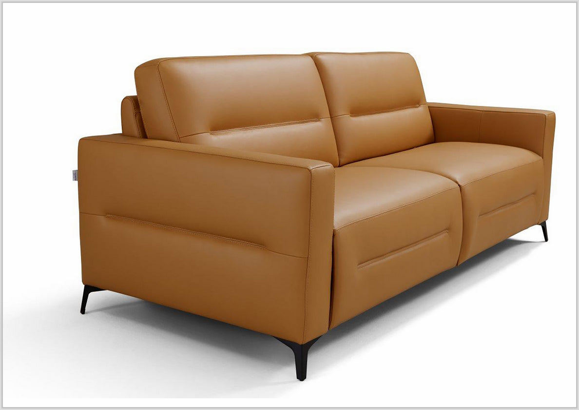 Kathy Ireland Tucson Genuine Leather Queen Sleeper Sofa with Chrome Steel Legs - Convertible Sofa Bed for Living Room, Guest Room & Small Spaces