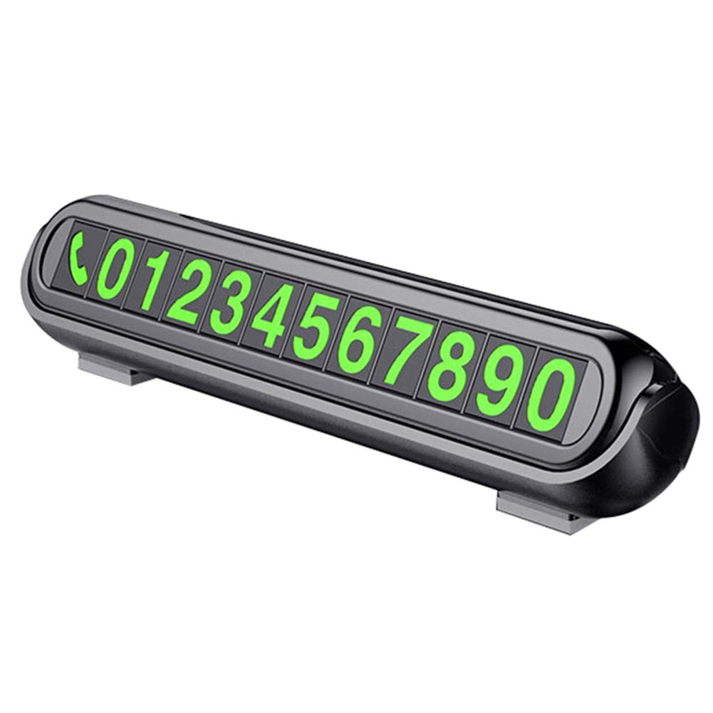 Luminous Digital Phone Number Plate for Car Dashboard - Universal Temporary Parking Card with LED Display (Black) | Perfect for Nighttime Parking, Valet Services & Emergency Contact Info