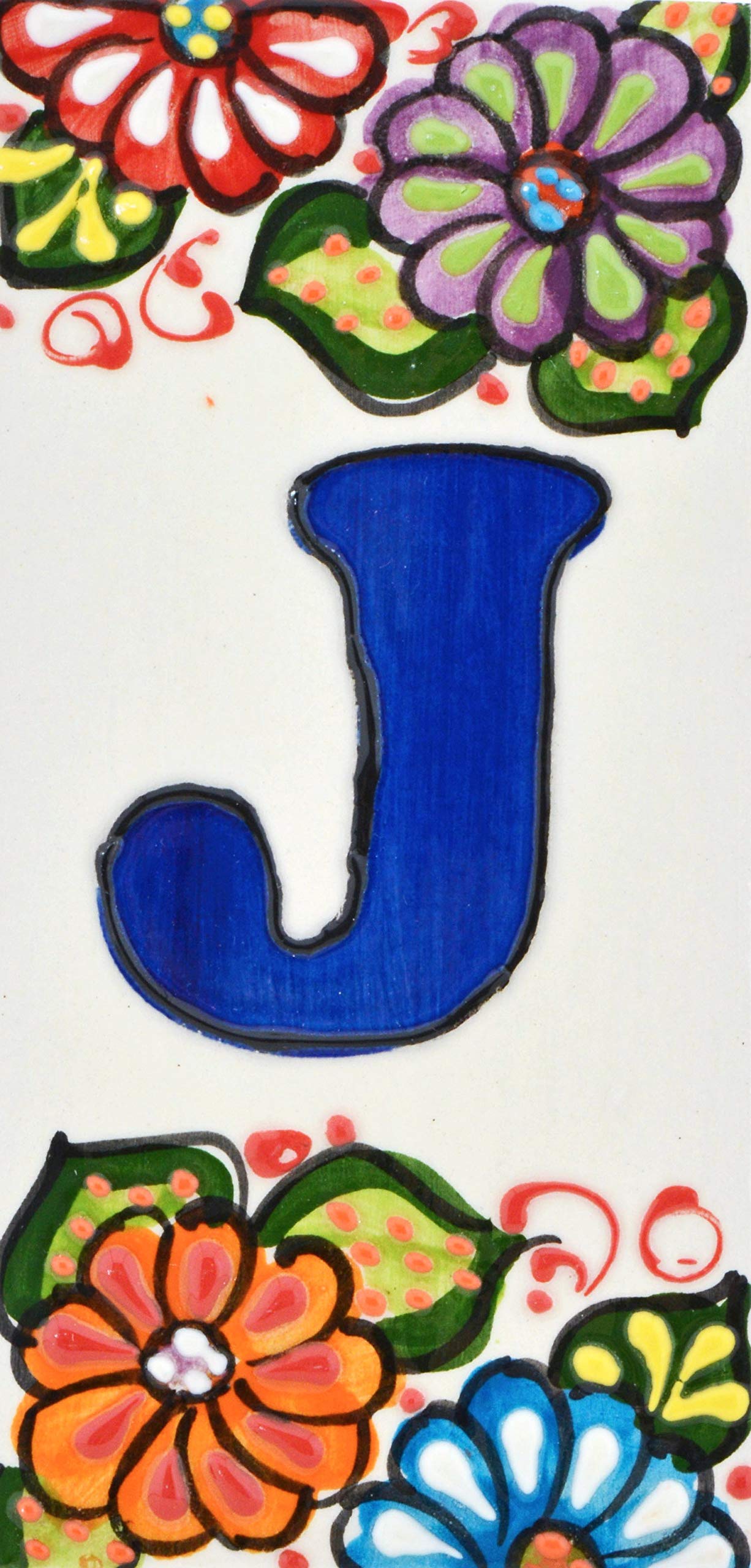 6 Inch Hand Painted House Letter Tiles - Custom Address Signs, Names & Numbers for Home Decor - Durable Outdoor Garden Letters (Letter 