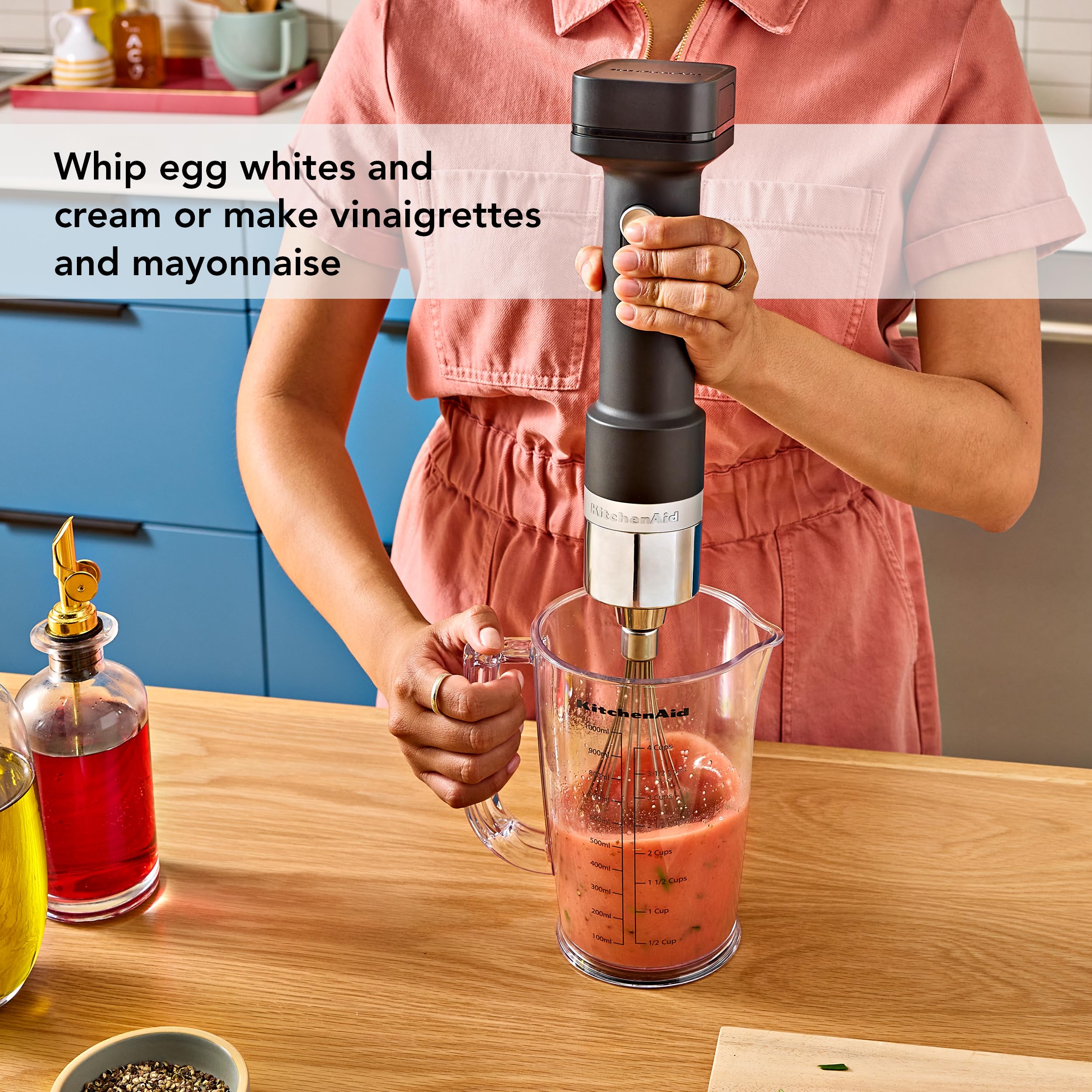 KitchenAid KHBRV05BM Cordless Hand Blender Set with Accessories - Rechargeable Battery (Sold Separately) - Perfect for Smoothies, Soups & Baking - Ideal for Home Kitchens & Small Restaurants