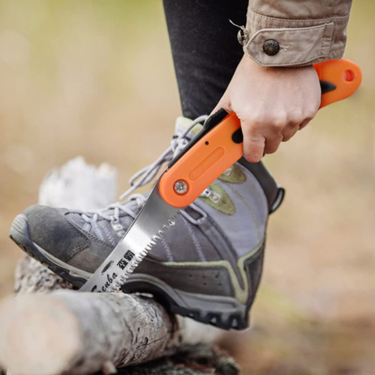 Folding Hand Pruning Saw - Double Blade Camping & Garden Saw with Safety Lock | Non-Slip Handle for Tree Trimming, Wood Cutting | Perfect for Outdoor Activities, Gardening, Camping & Hiking