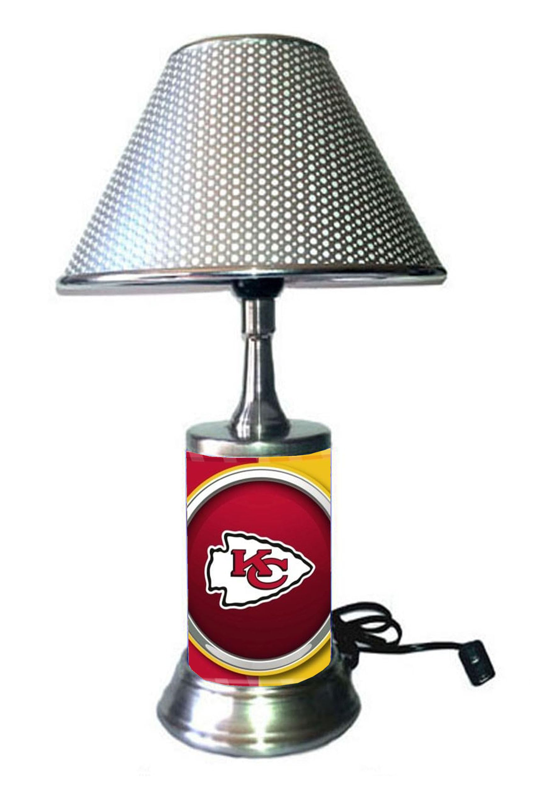 Kansas City Chiefs Logo Table Lamp with Adjustable Shade - Perfect for Game Nights & Home Office Decor