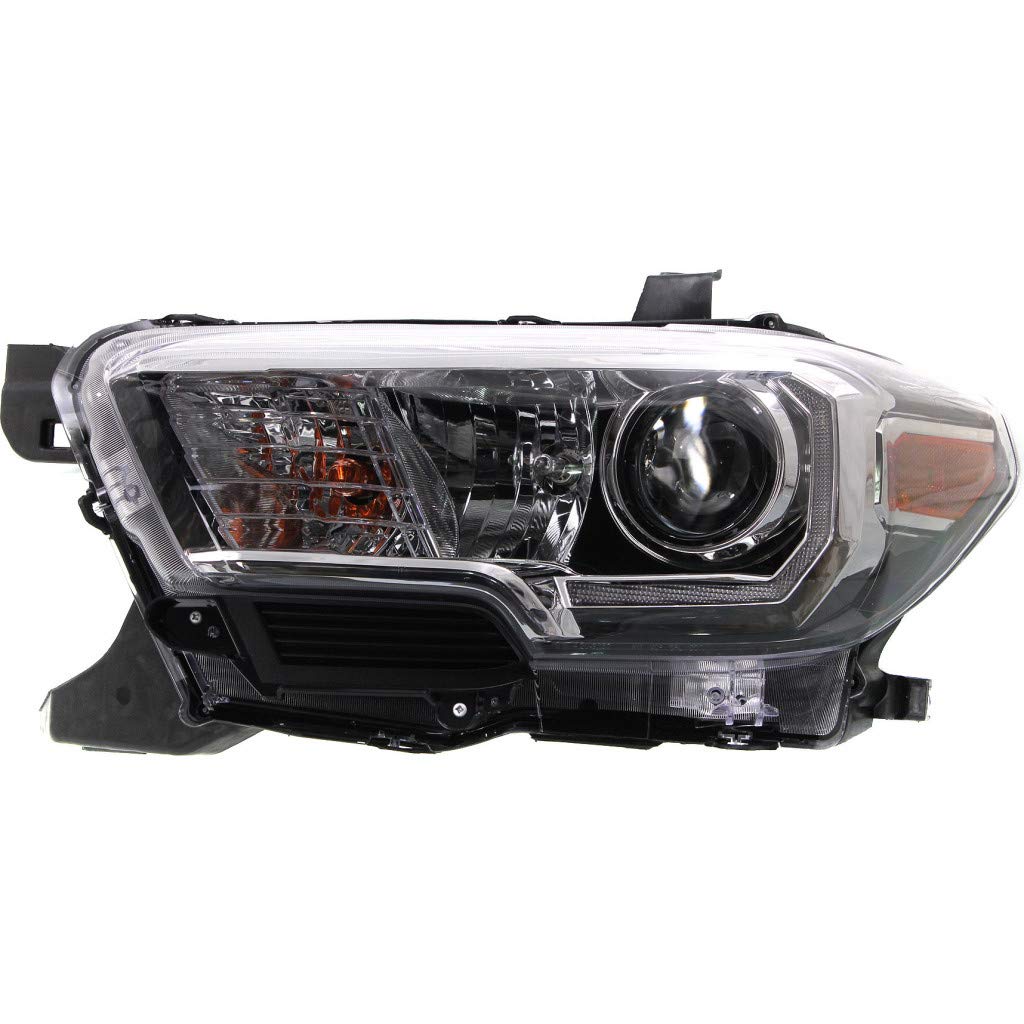 2016-2017 Toyota Tacoma Driver Side Headlight Assembly with LED DRL & Fog Lights - Chrome Housing Replacement for 81150-04270 (Part# TO2502244) - Perfect for Night Driving & Off-Road Adventures