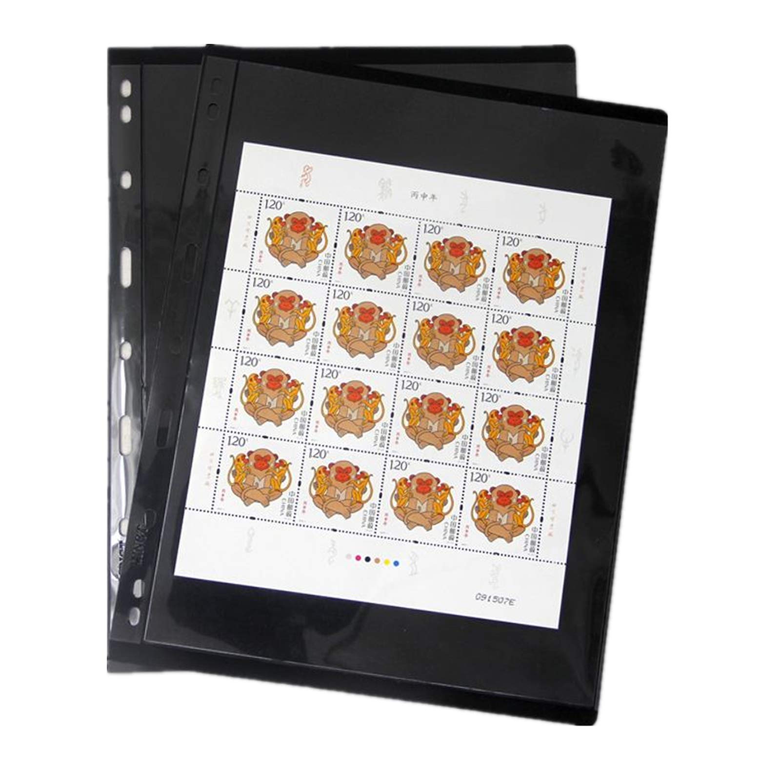 MUDOR Vario Stamp Pages for Stamp Album Binder - 10 Sheets (20 Pages) 1-Row Stamp Collecting Supplies | Professional Stamp Storage Solution for Collectors | Perfect for Organizing, Displaying & Protecting Rare Stamps