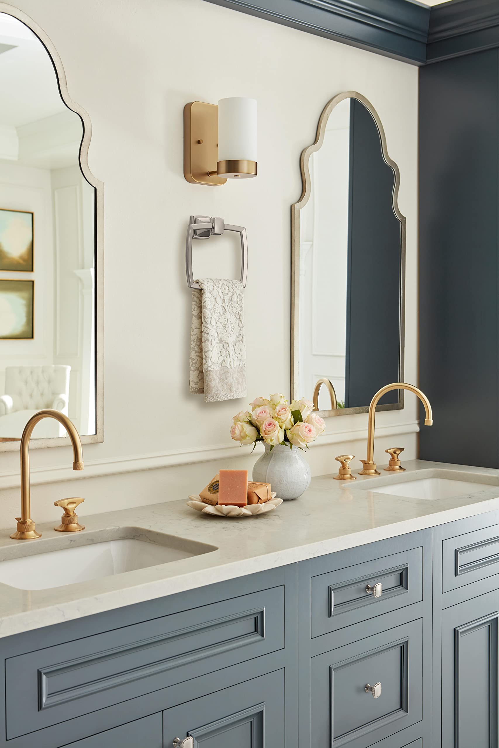 Brushed Nickel Towel Ring Holder - 6-13/16