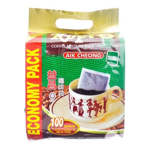 Aik Cheong Original Malaysian Black Coffee (Kopi O) - 200 Sachets Premium Instant Coffee Mix | Rich & Bold Flavor | Free Express Shipping | Perfect for Office, Home & Travel