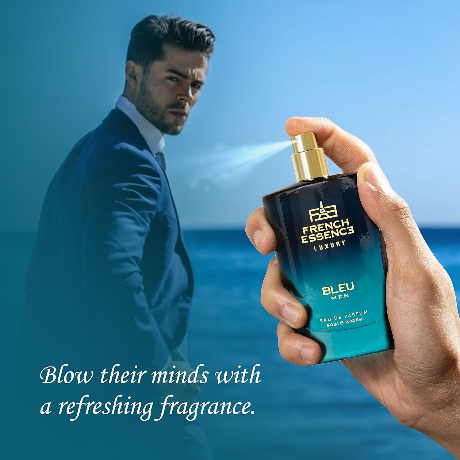 Premium French Essence Eau de Parfum for Men - Long Lasting Luxury Cologne with Fresh Juniper & Aerosol Scent (60ml) - Perfect Gift for Daily Wear, Date Nights & Special Occasions