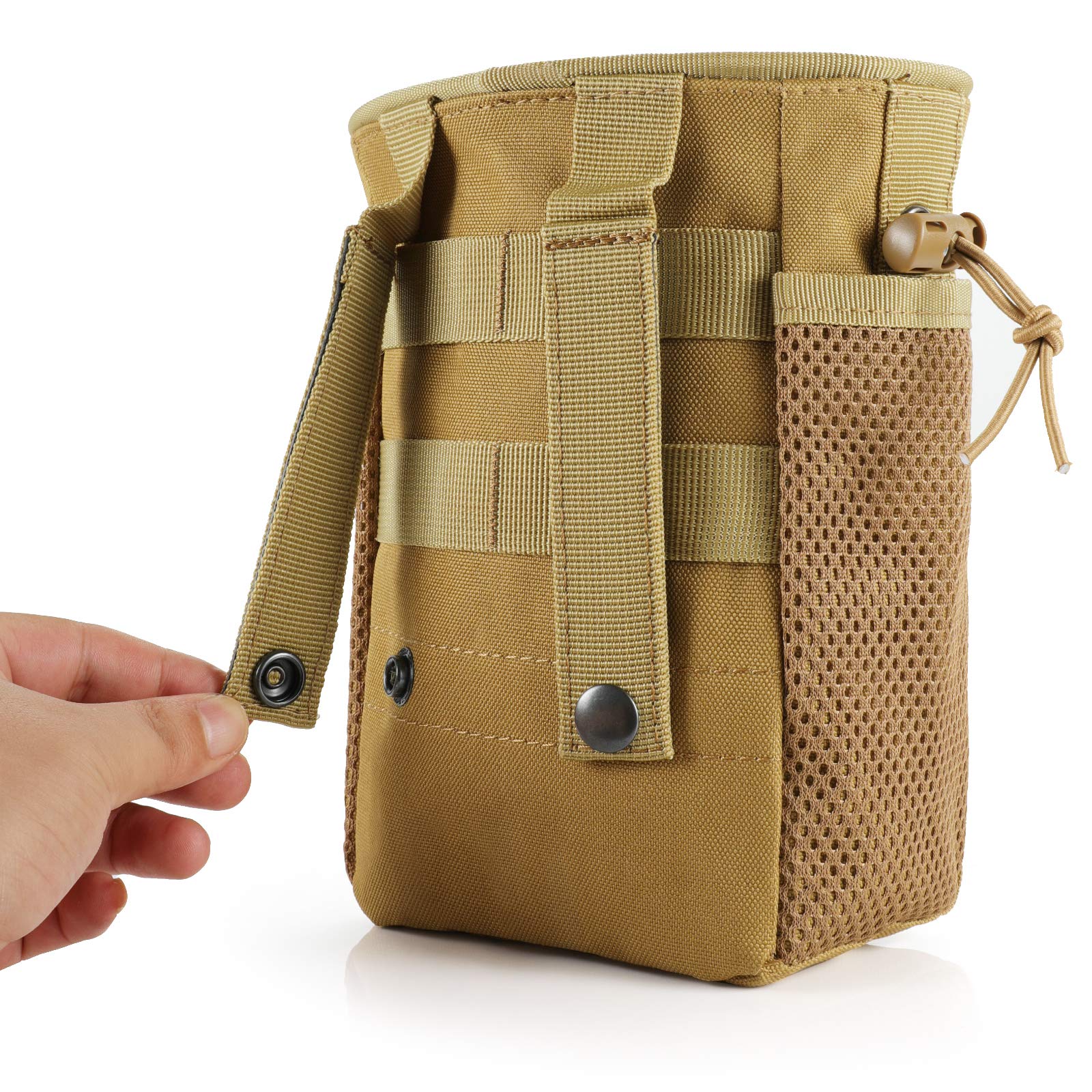 Tactical MOLLE Drawstring Magazine Dump Pouch - Adjustable Military Utility Belt Fanny Pack for Ammo Storage | Outdoor Shooting Range, Hunting & Airsoft Accessories