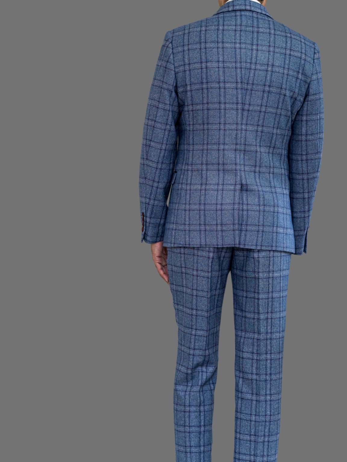 Marc Darcy Abbott Men's Blue Tweed Check Blazer - Slim Fit Formal Jacket for Business, Weddings & Special Occasions