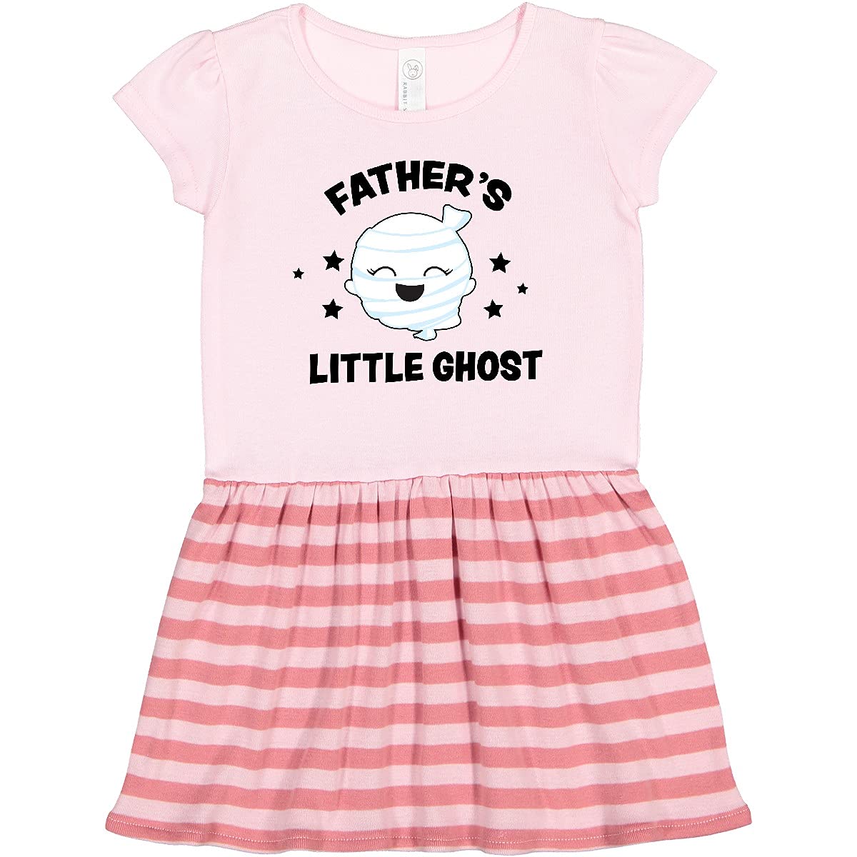Inktastic Cute Father's Little Ghost with Stars Toddler Dress - Adorable Halloween Outfit for Baby Girls & Boys - Perfect for Trick-or-Treating, Costume Parties & Family Photos