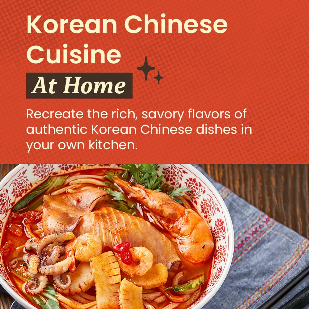 Chung Jung One O'Food Jjampong Seafood Broth Sauce - Korean Chinese Style Spicy Noodle Soup Powder | Hot Jjamppong Base for Squid, Shrimp, Clams | Perfect with Vegetables, Noodles & Rice | Ideal for Quick Meals, Asian Cooking & Spicy Food Lovers