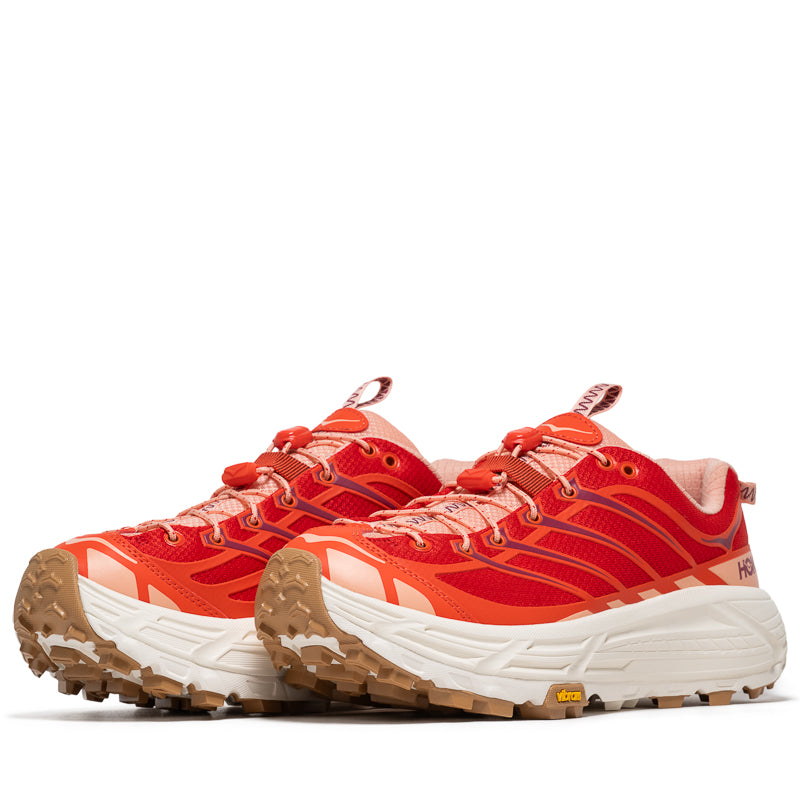 Hoka One One Mafate Three2 Trail Running Shoes - Tomato/Vermillion | Ultra-Cushioned for Hiking & Outdoor Adventures