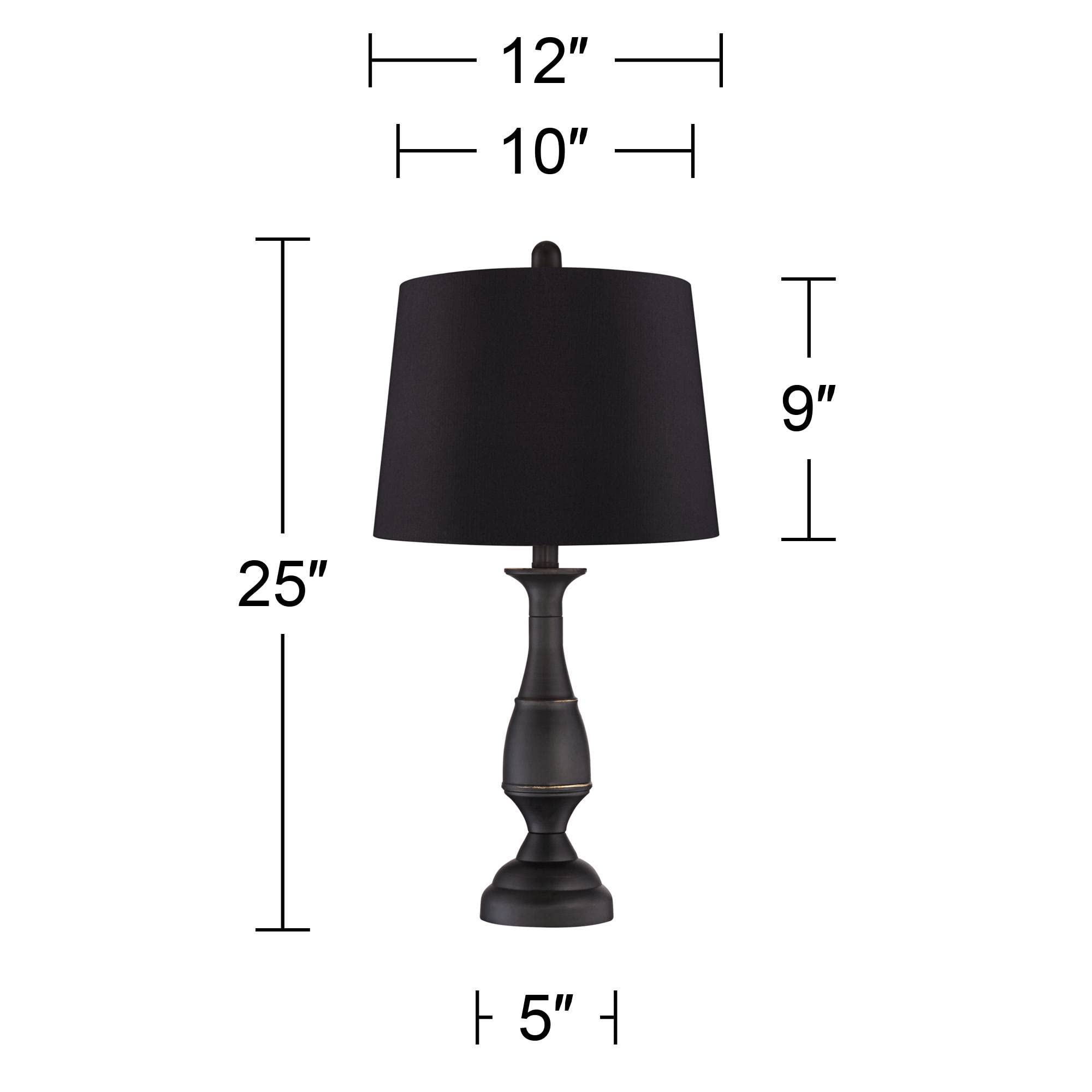 Regency Hill Ben Rustic Farmhouse Table Lamps Set of 2 - 25