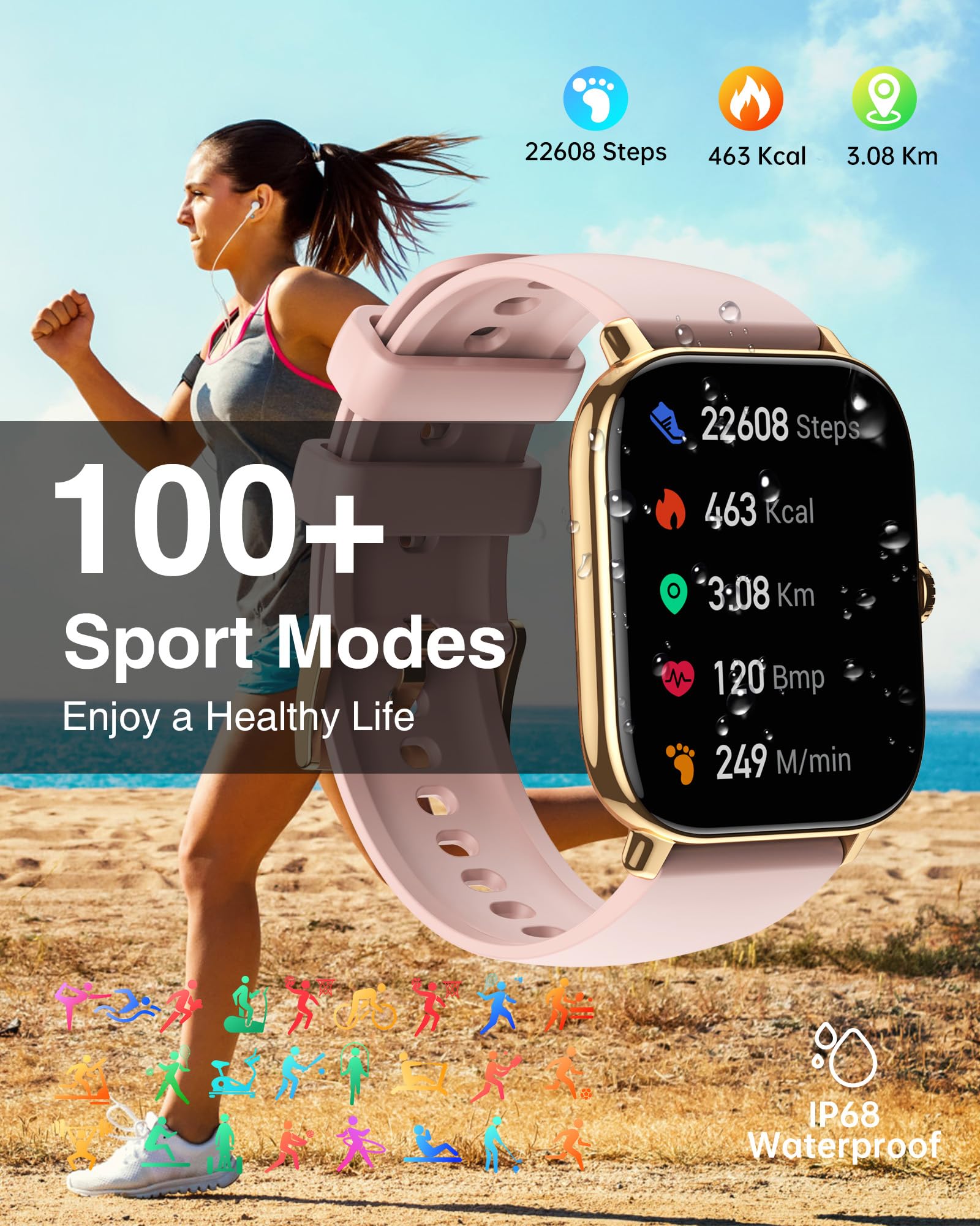 Smart Watch for Women with Bluetooth Calling - 1.85