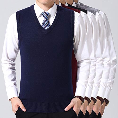 Men's Purple Knitted Sleeveless Sweater Vest - Asian Size XXXL, Comfortable Pullover Waistcoat for Casual Wear, Office & Winter Layering