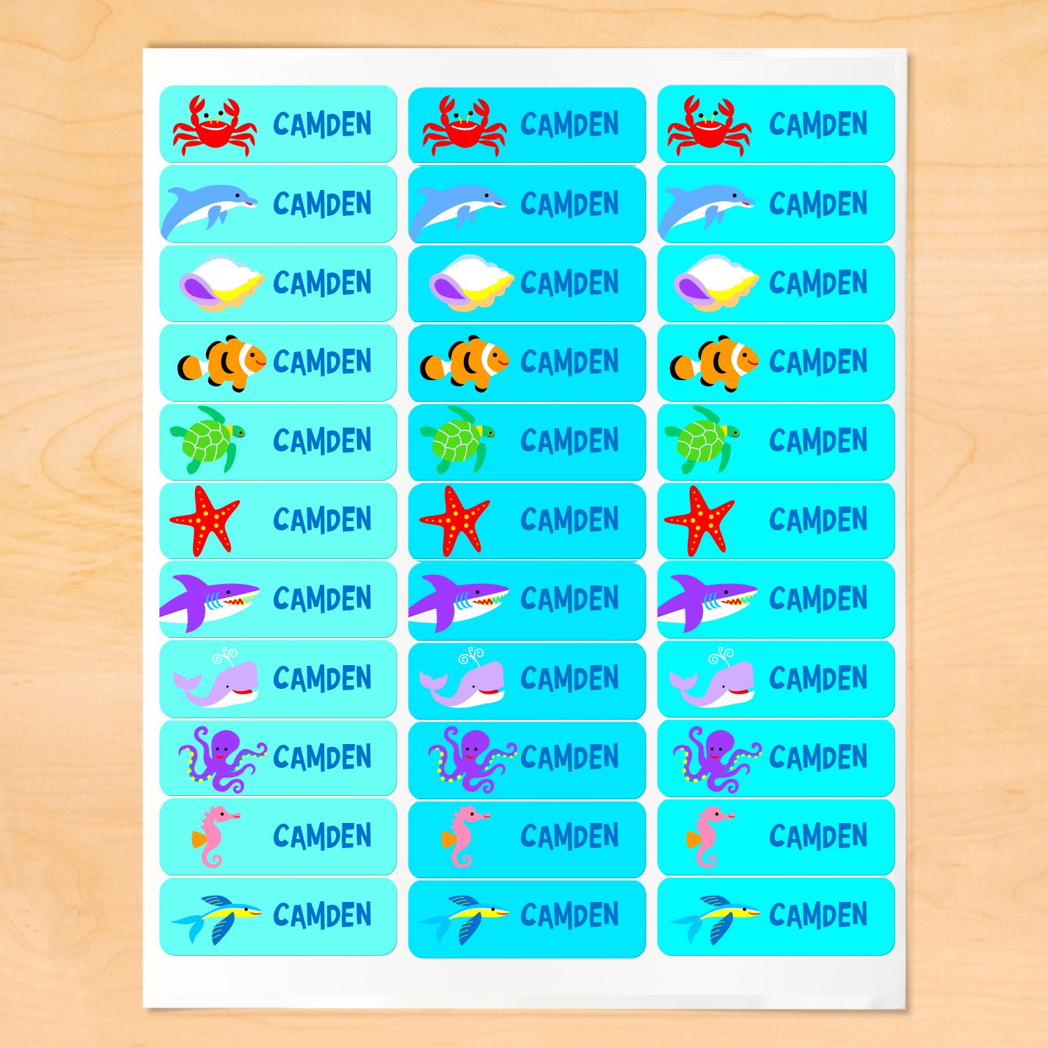Custom Waterproof Peel & Stick Labels for Kids - 30 Personalized Rectangle Name Stickers for School, Camp, Lunch Boxes & Water Bottles | Durable, Washable & Fun Designs