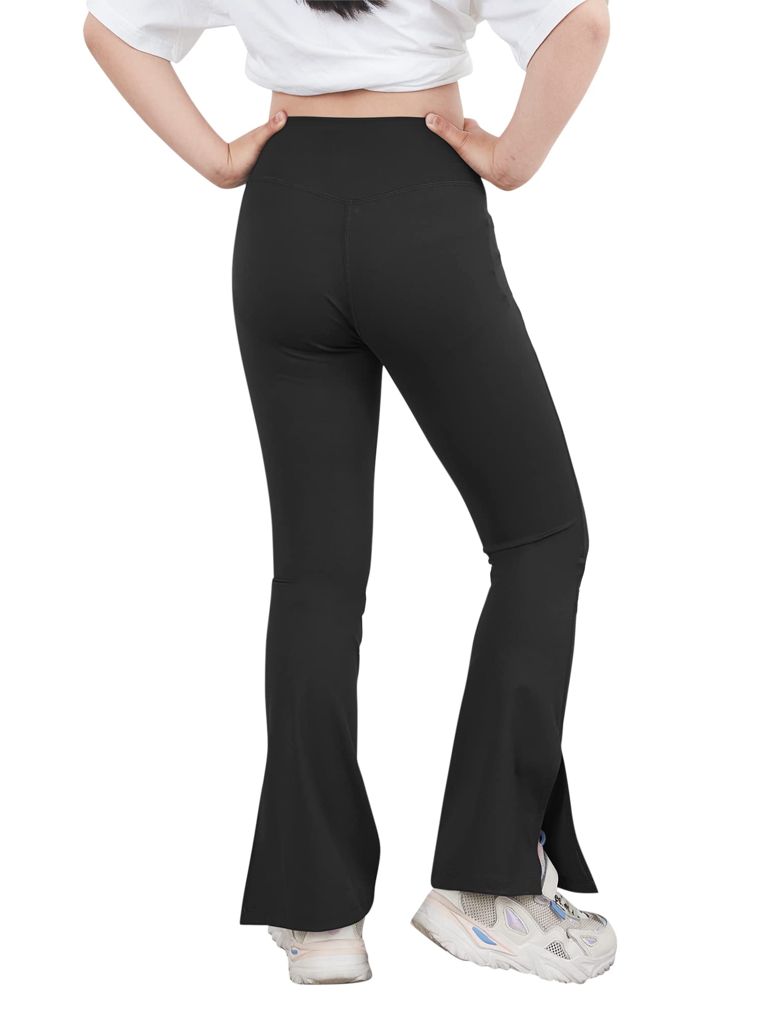 Teen Girls Bootcut Yoga Pants - Kids Active Flare Leggings with Pockets & Split Hem for School, Dance, and Workout | Stretchy Comfortable Athletic Wear