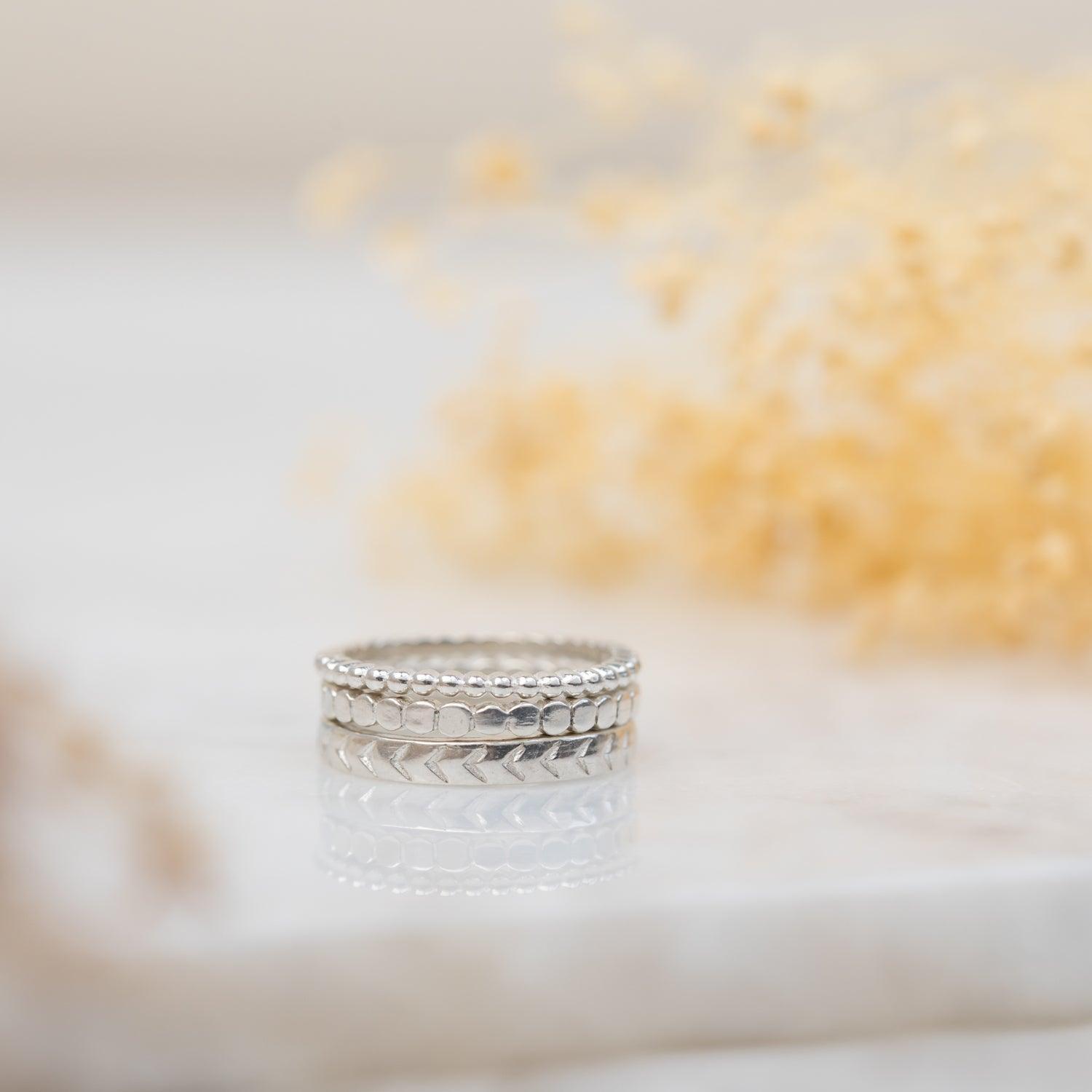 Chevron Silver Band Ring for Women - Elegant Stackable Jewelry for Everyday Wear & Special Occasions