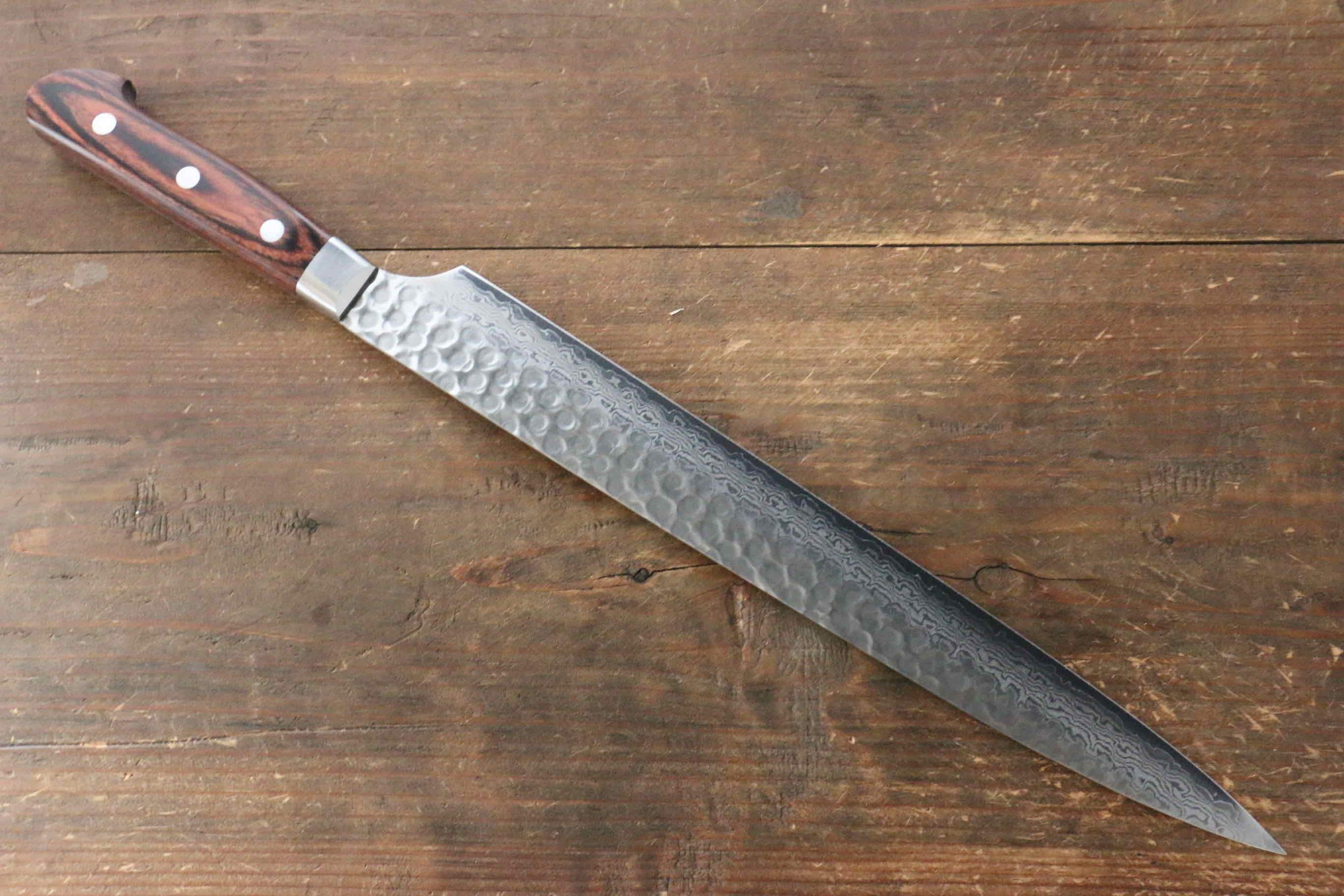 Premium Jikko VG10 17-Layer Yanagiba Sushi Knife 300mm - Japanese Mahogany Handle - Perfect for Sushi Chefs & Home Cooking Enthusiasts
