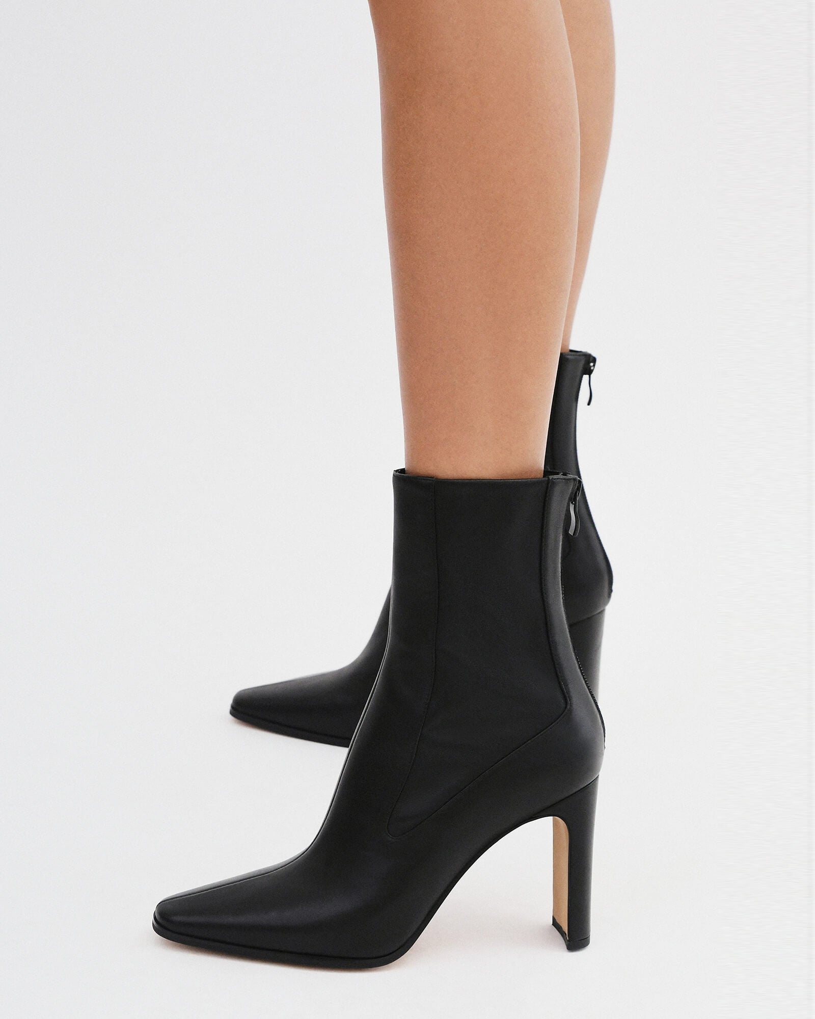JUNE High Ankle Boots - Women's Black Leather Boots for Fall & Winter | Stylish & Comfortable for Casual Outfits, Work & Date Nights