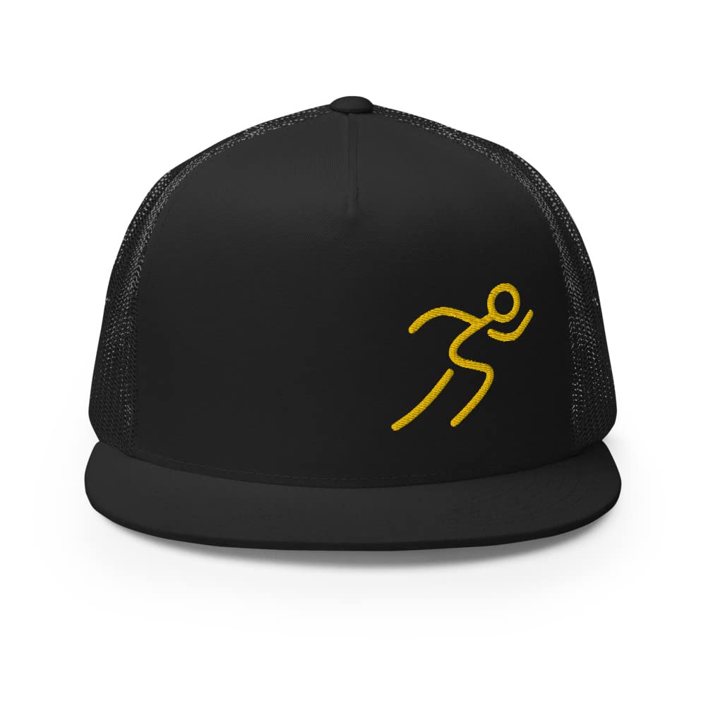 High Crown Trucker Hat Flat Bill - Embroidered Adjustable Snapback Baseball Cap for Men & Women - Perfect for Outdoor Activities, Sports & Casual Wear