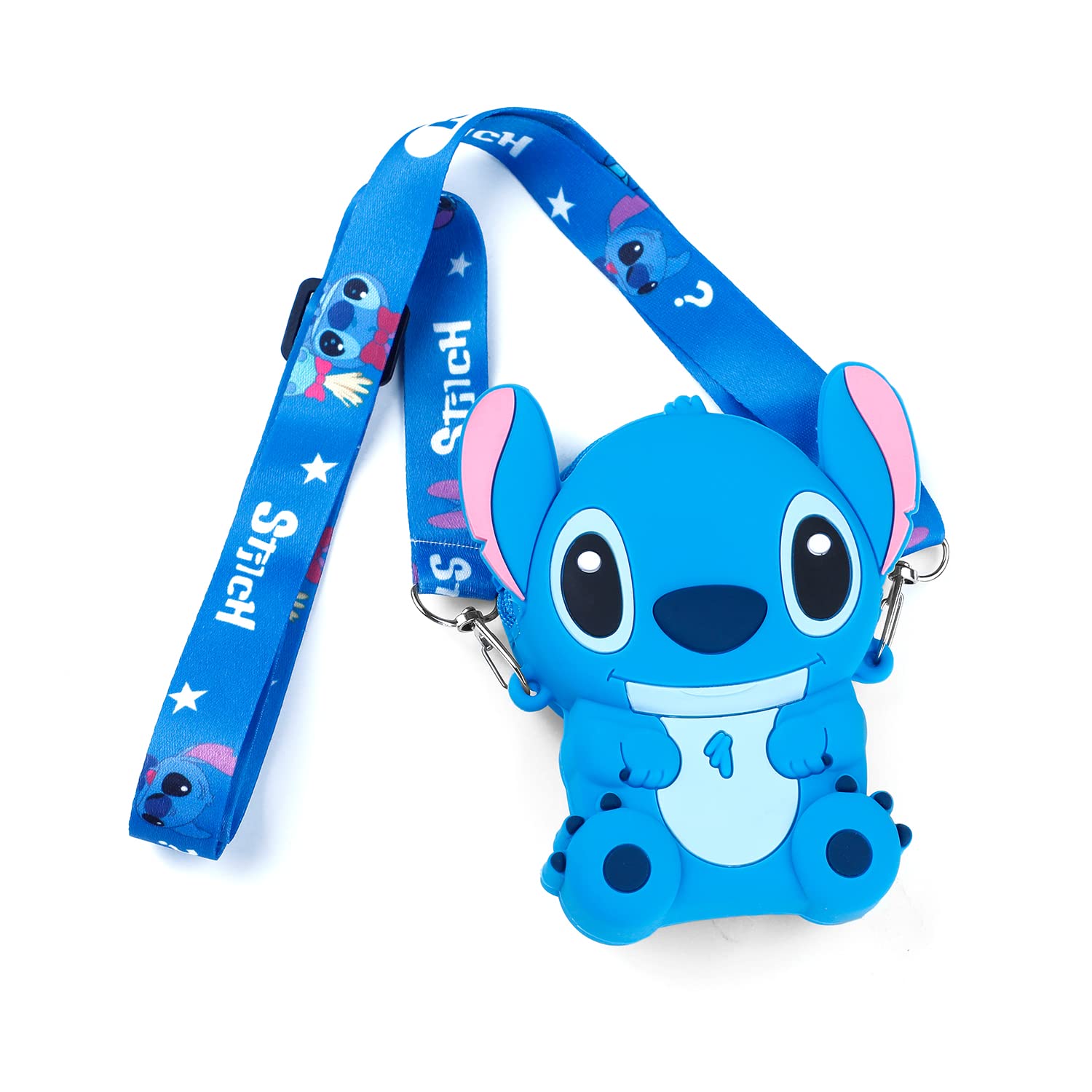 Disney Stitch Lanyard with Wallet - Cute Stitch Coin Purse & ID Holder for Women Girls - Perfect for Disney Fans, Cosplay, Anime Conventions & Everyday Use (WA-Stitch)