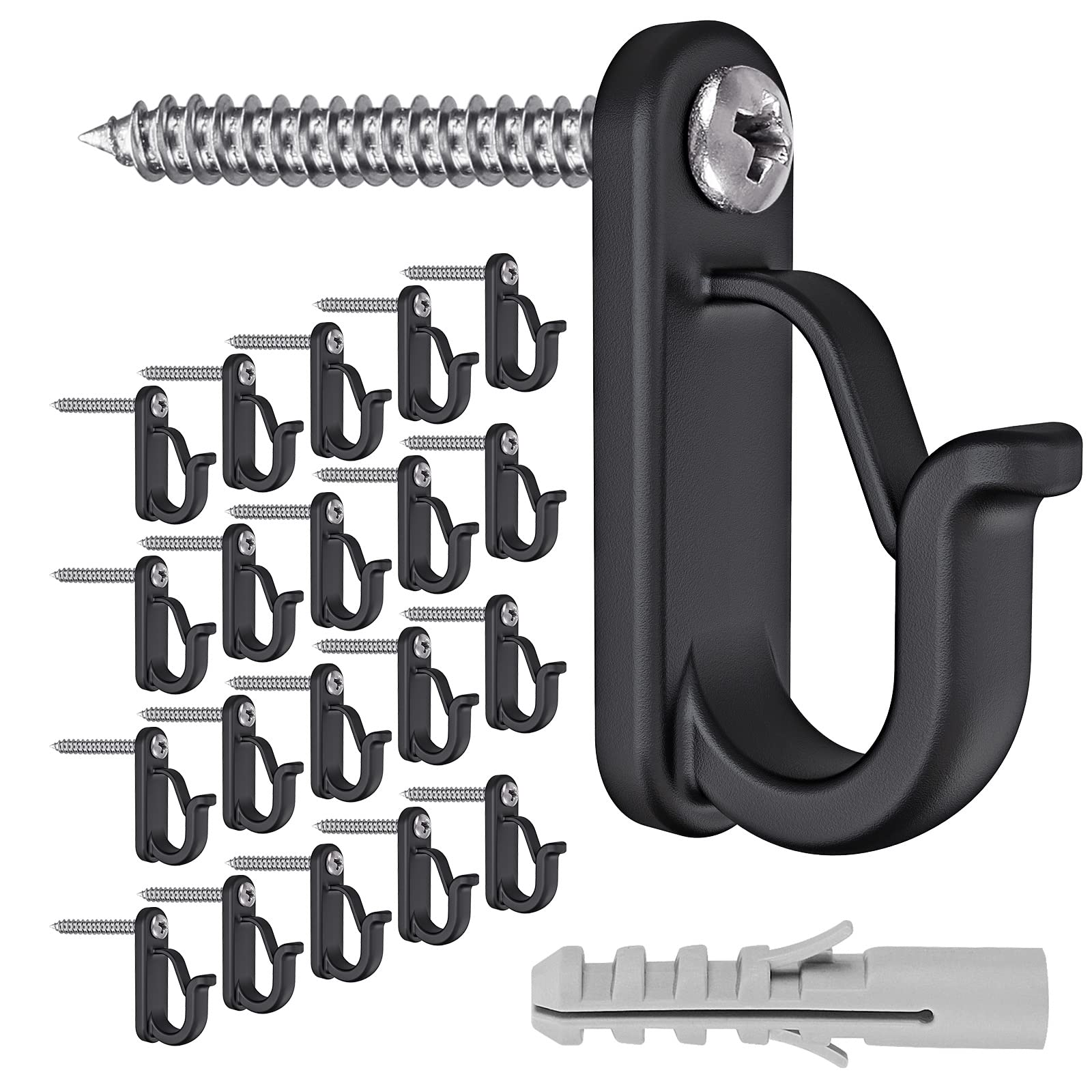 Benelabel 20-Pack Screw-in Hooks for Outdoor String Lights - Heavy Duty Hanging Hooks for Christmas Decorations, Gazebos, Fairy Lights, Plants, Birdcages & Wind Chimes - Perfect for Patio, Garden & Holiday Decor