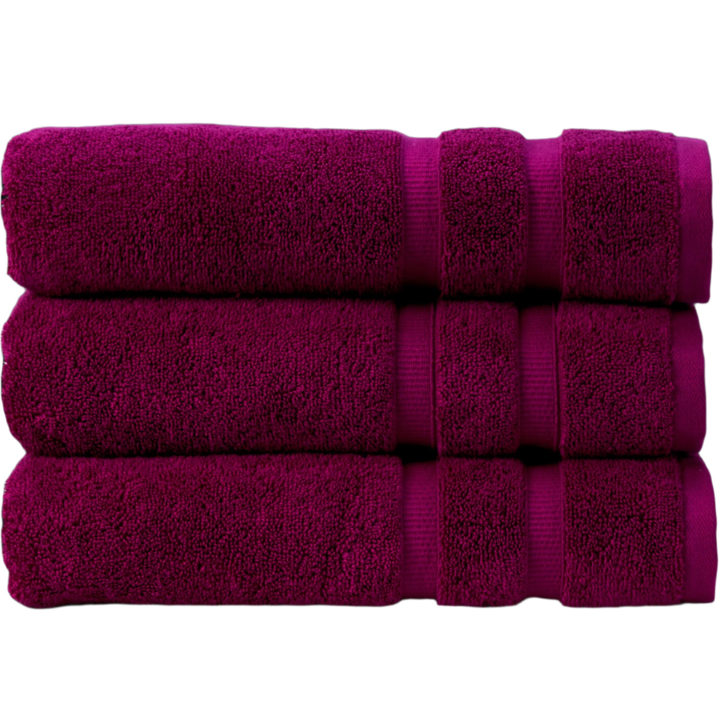 Christy Signum Combed Cotton Bath Towel - Soft & Absorbent Plum Color for Spa, Gym & Luxury Bathroom Use