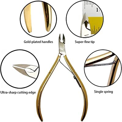Premium Gold Cuticle Nipper - Professional Nail Art Tool for Manicures & Pedicures | Perfect for Home Salons, DIY Nail Care & Grooming Kits
