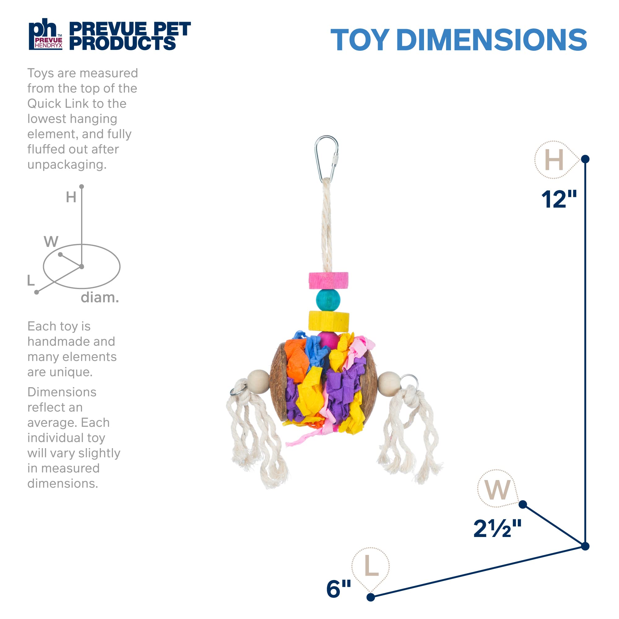Prevue 60062517 Accordion Crinkle Bird Toy - Interactive Pet Toy for Parrots, Cockatiels & Small Birds - Fun Chewing & Foraging Activity for Bird Cages & Play Gyms