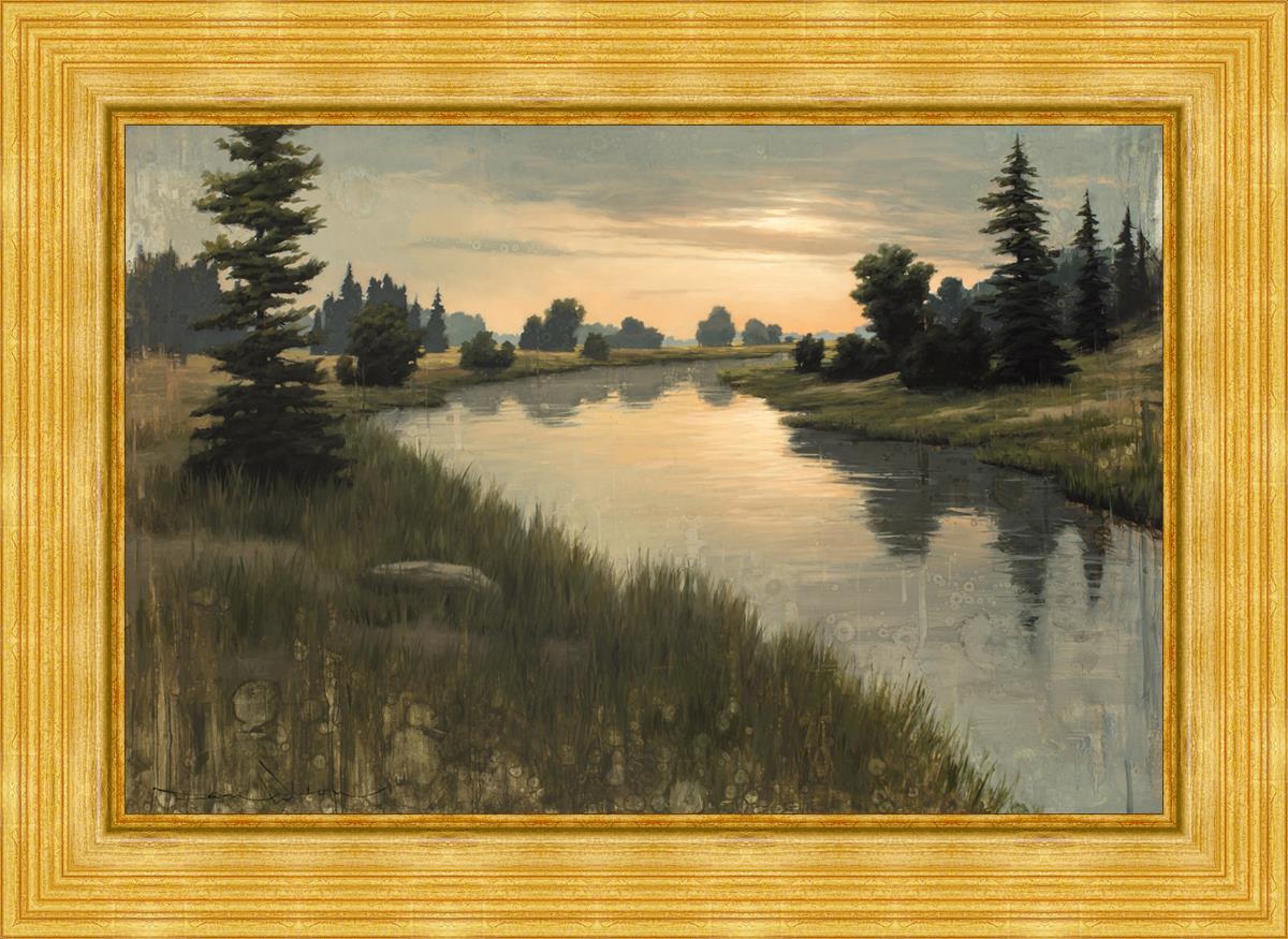 Calming Dusk By Dan Wilson - Relaxing Home Decor Painting for Living Room & Bedroom - Perfect Wall Art for Stress Relief & Meditation Spaces