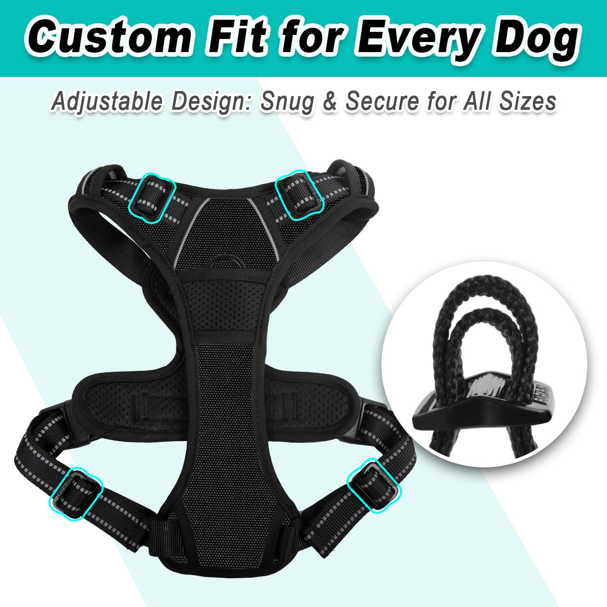 BARKBAY No Pull Pet Harness - Adjustable Reflective Dog Vest for Small, Medium & Large Dogs - 3M Reflective Oxford Material for Safety - Perfect for Walking, Hiking & Outdoor Adventures (XL)